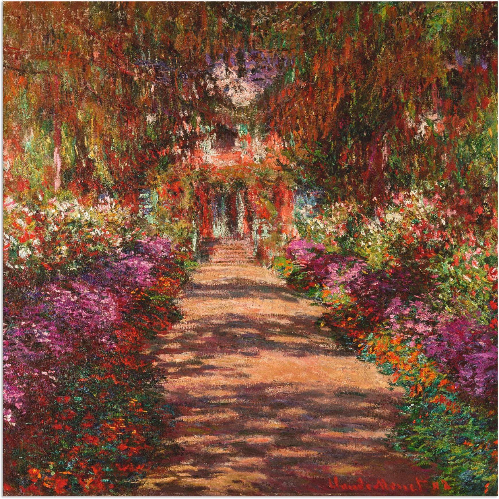 Artland Wandbild Weg in Monets Garten in Giverny. 1902 Bunt