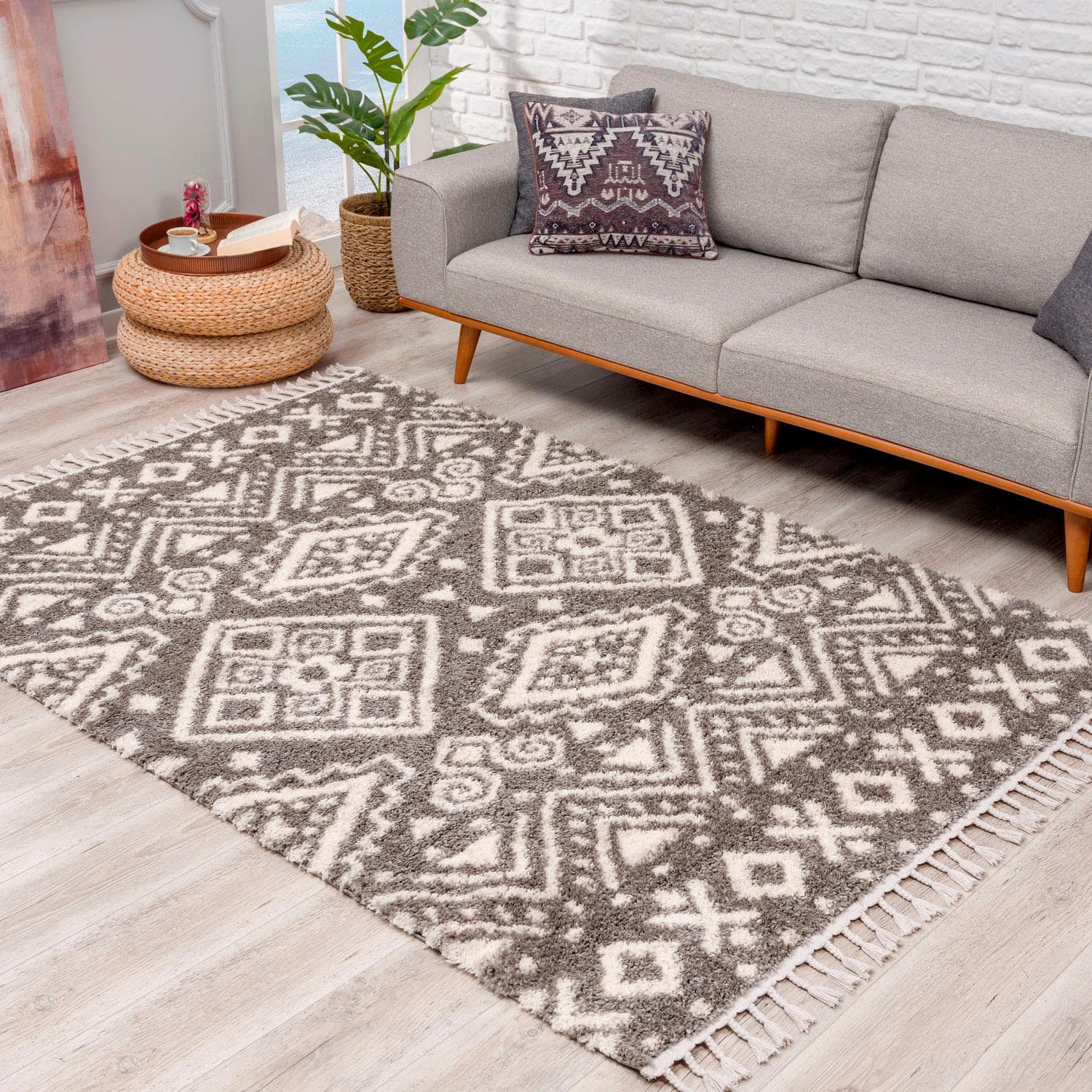 Carpet City Hochflor-Teppich Pulpy 541 Grau
