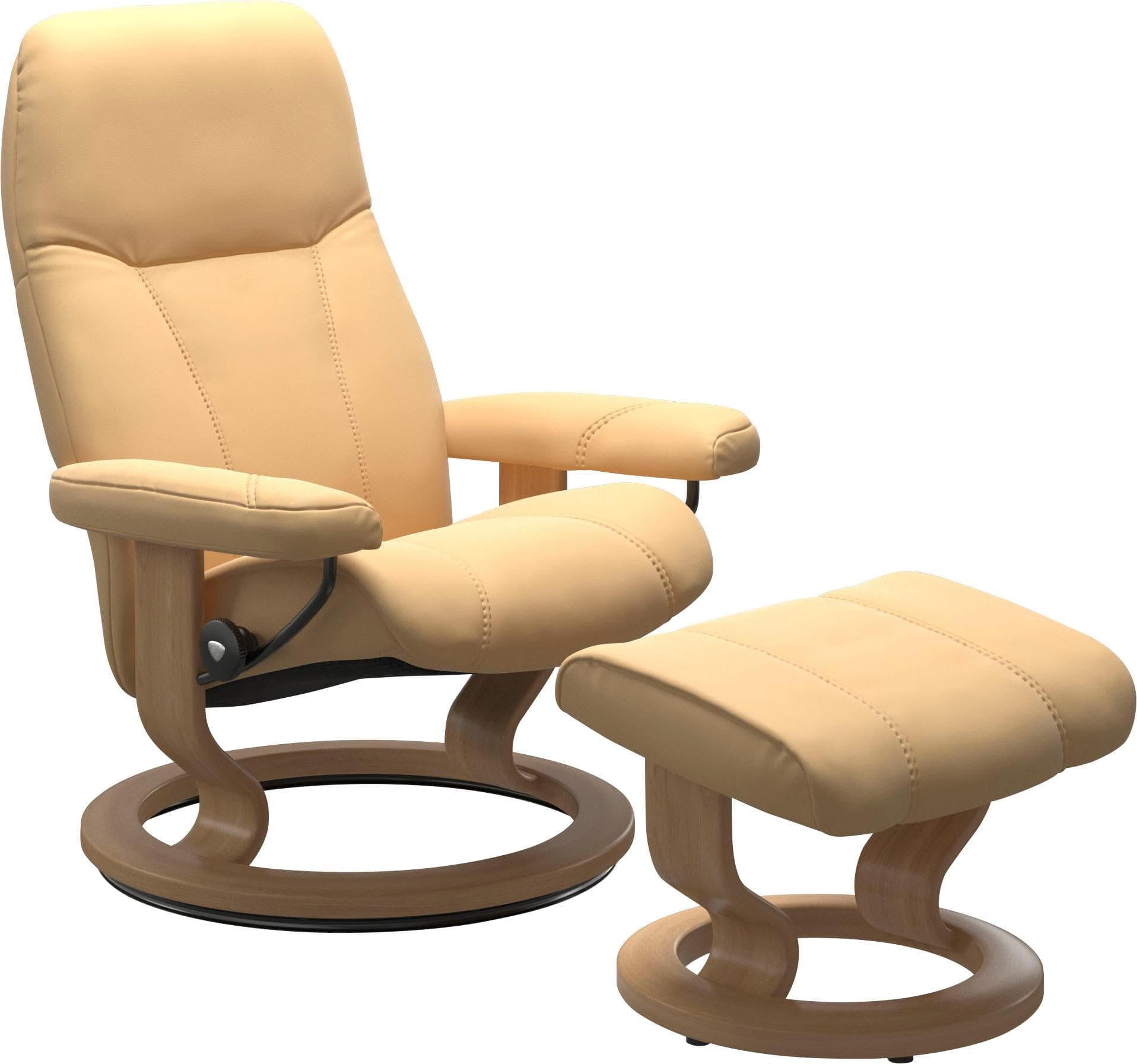 Stressless Relaxsessel Consul Gelb mit Eiche-Gestell