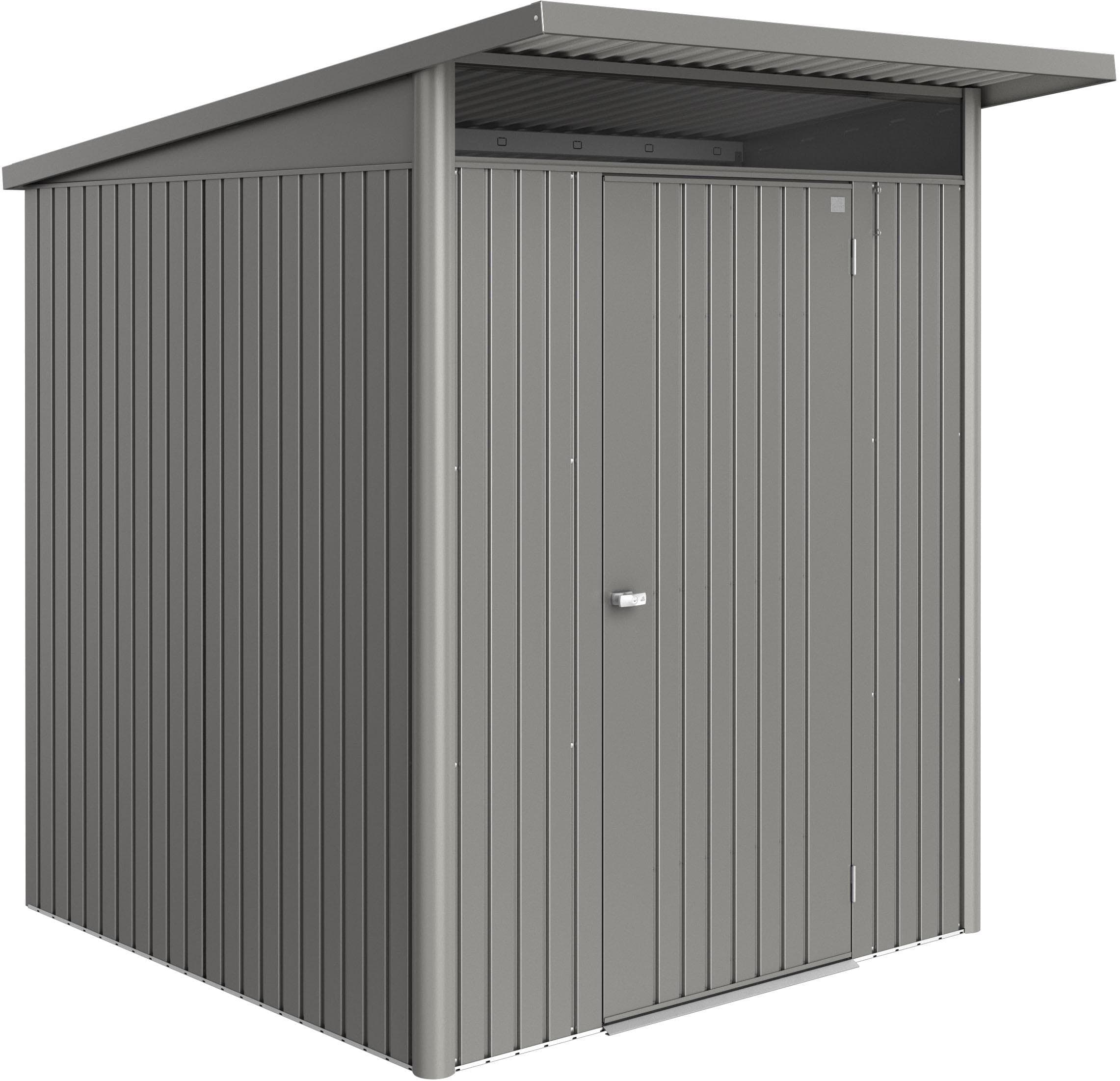 BioHort Gerätehaus AvantGarde ECO Gr. A1 Quarzgrau Metallic Stahl