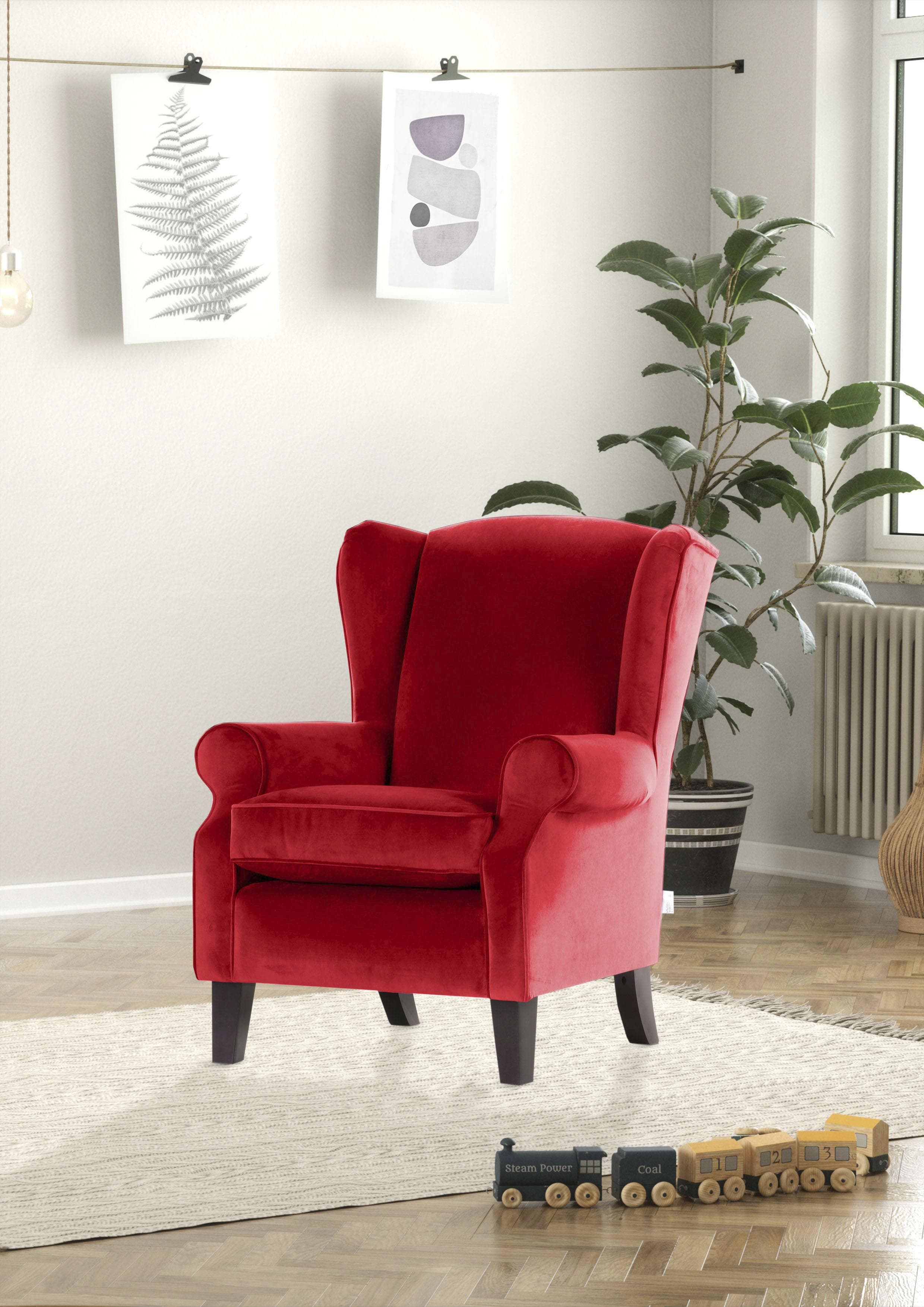 Gutmann Factory Ohrensessel: Robustes Design mit Wellenunterfederung