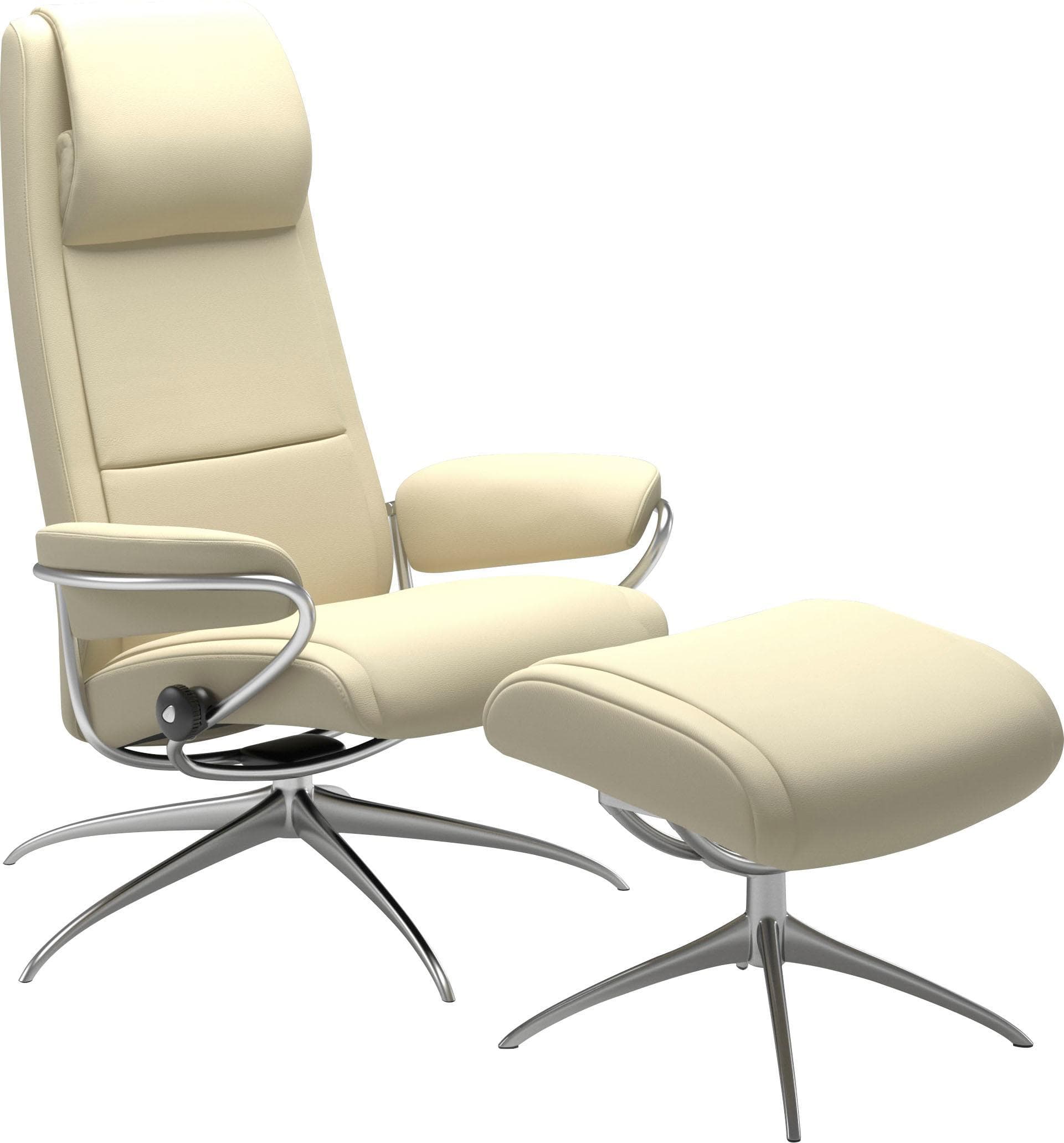 STRESSLESS Paris Relaxsessel Beige Leder PALOMA mit Hocker