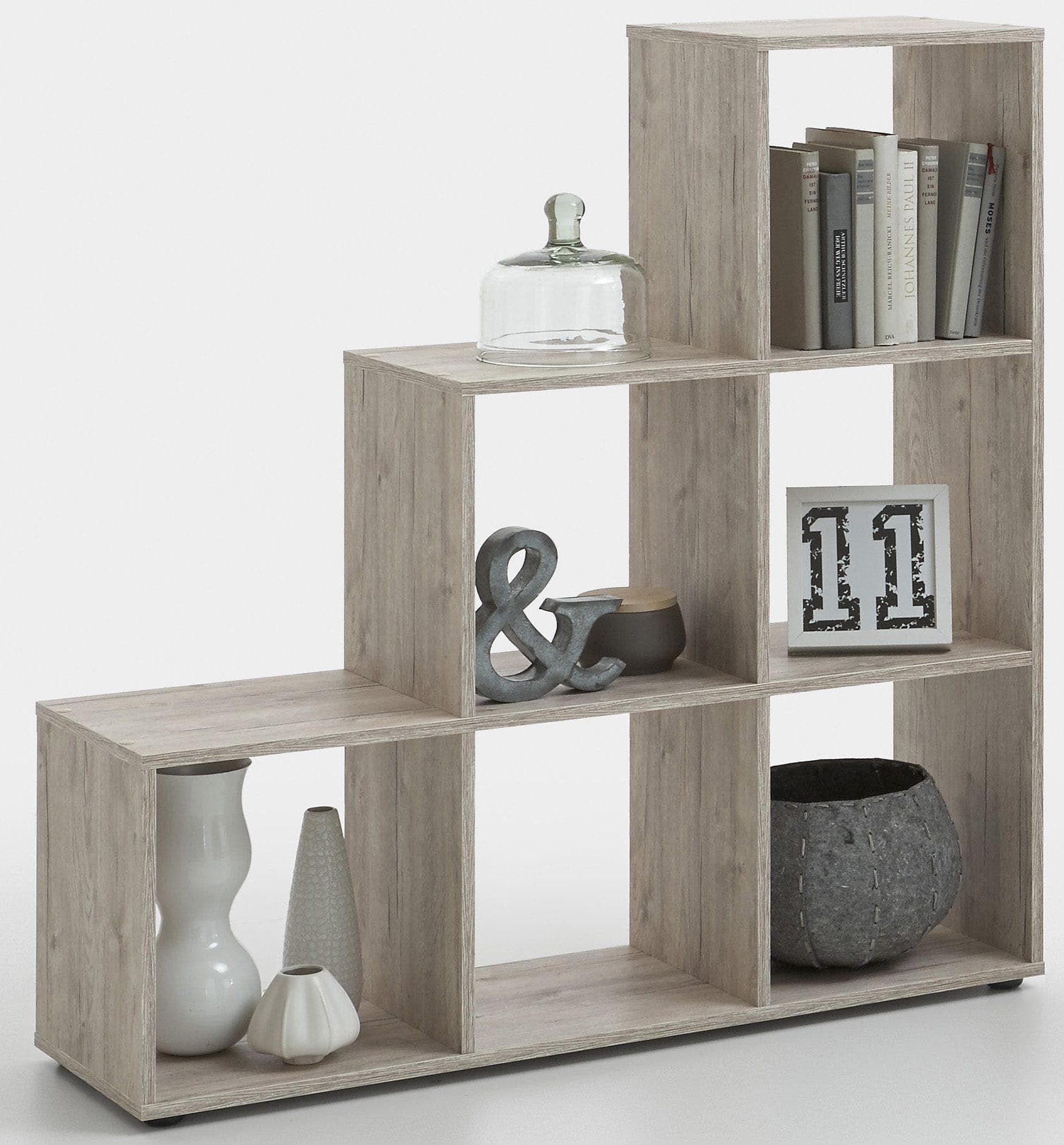 Raumteilerregal FMD Mega 2 Sandeichefarben 6 Fächer Holzwerkstoff