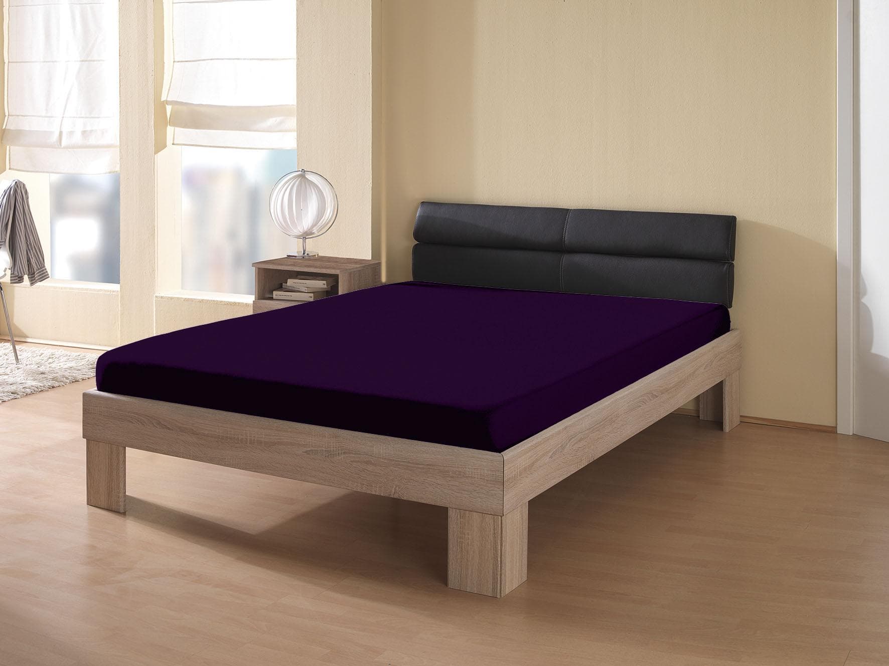 KUM Spannbettlaken Interlock-Jersey Lila Beere