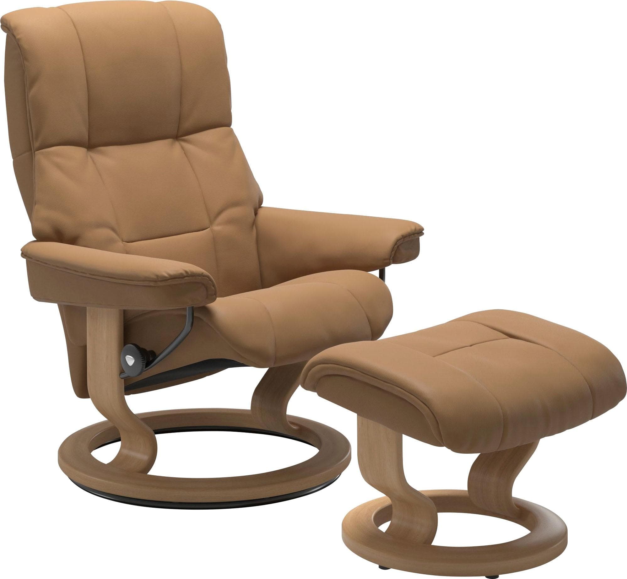 STRESSLESS Mayfair Relaxsessel Taupe Leder mit Hocker