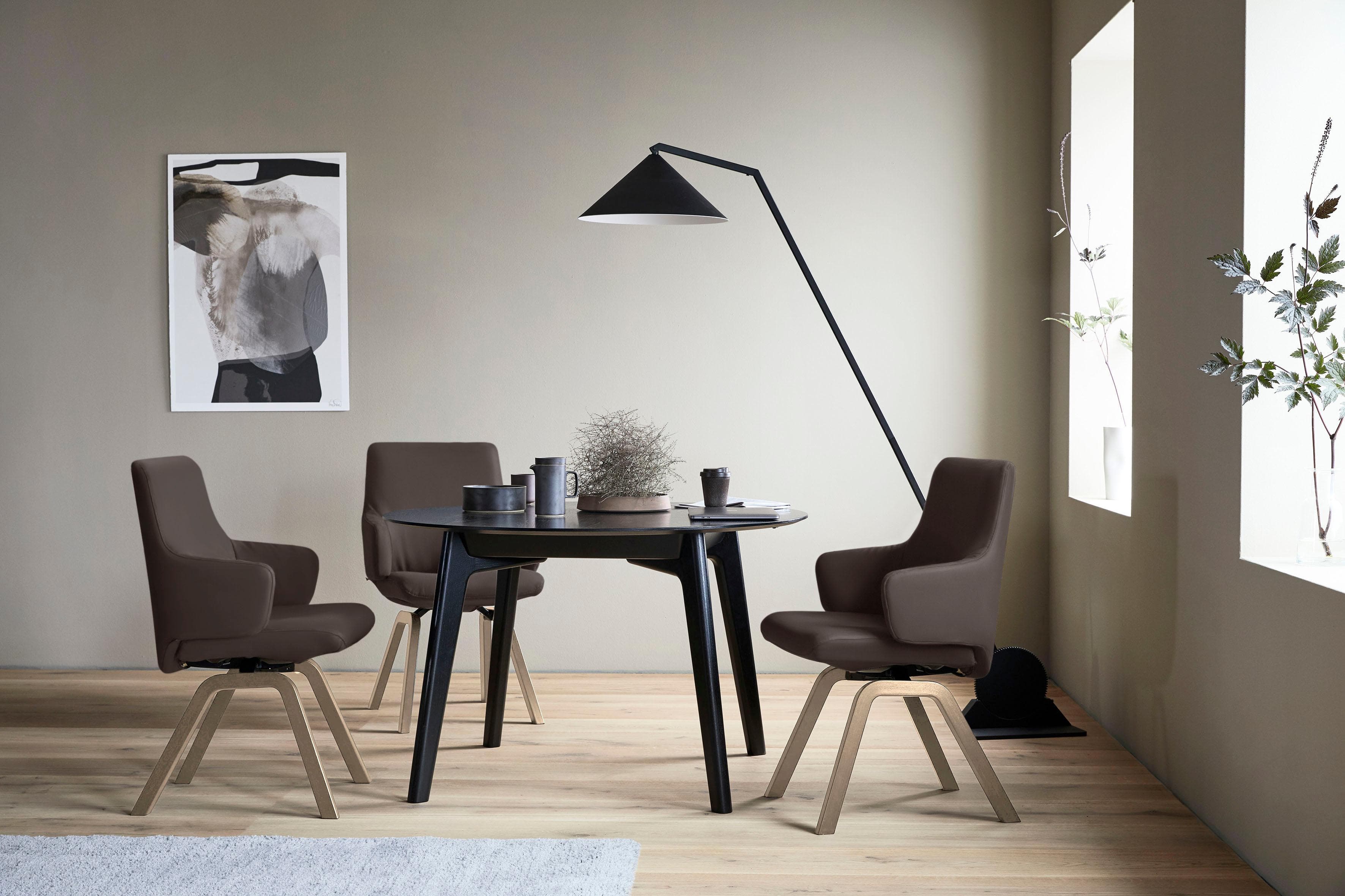 STRESSLESS Laurel Polsterstuhl braun Eiche Leder PALOMA
