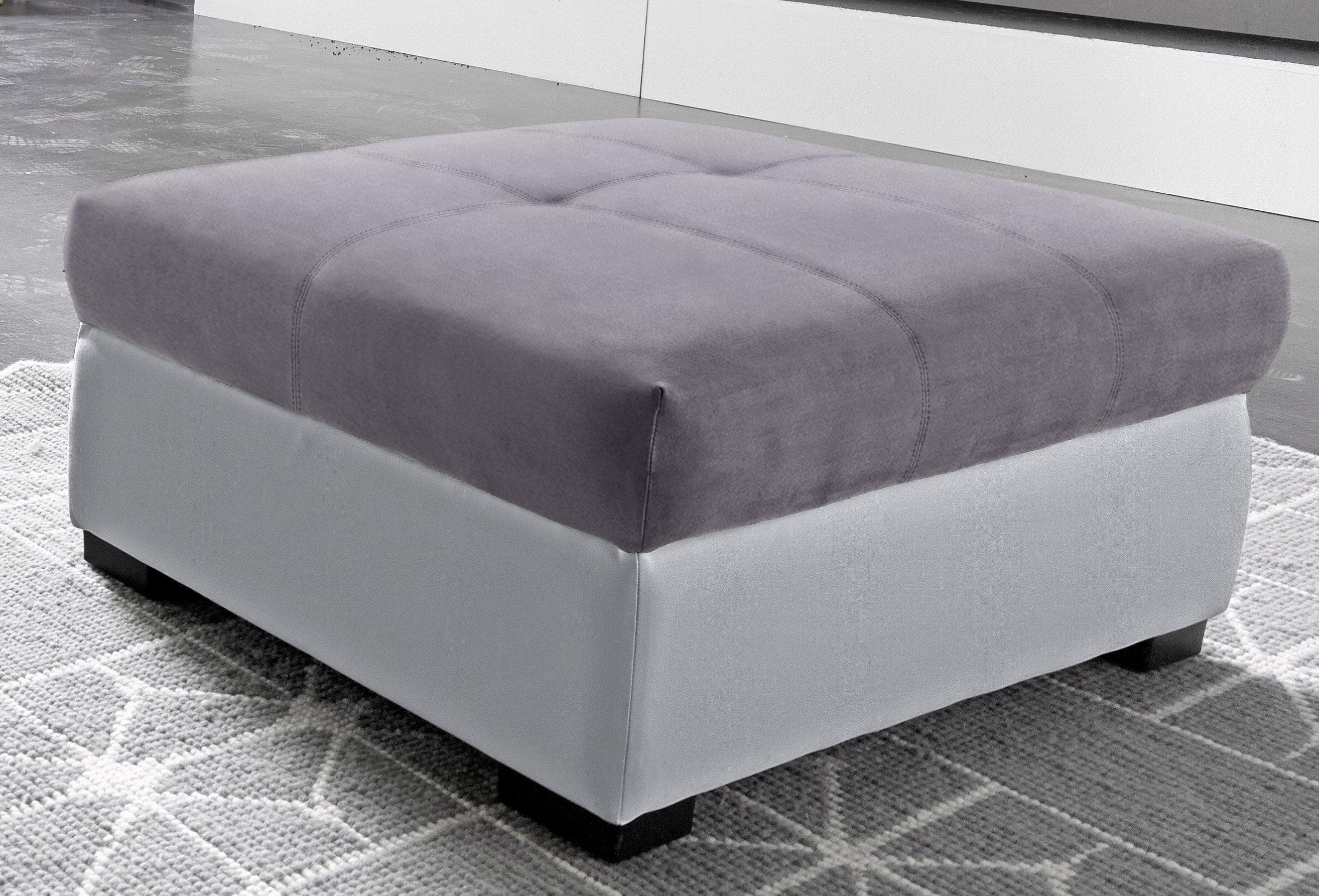 COTTA Hocker Speedway Grau Kunstleder & Microfaser