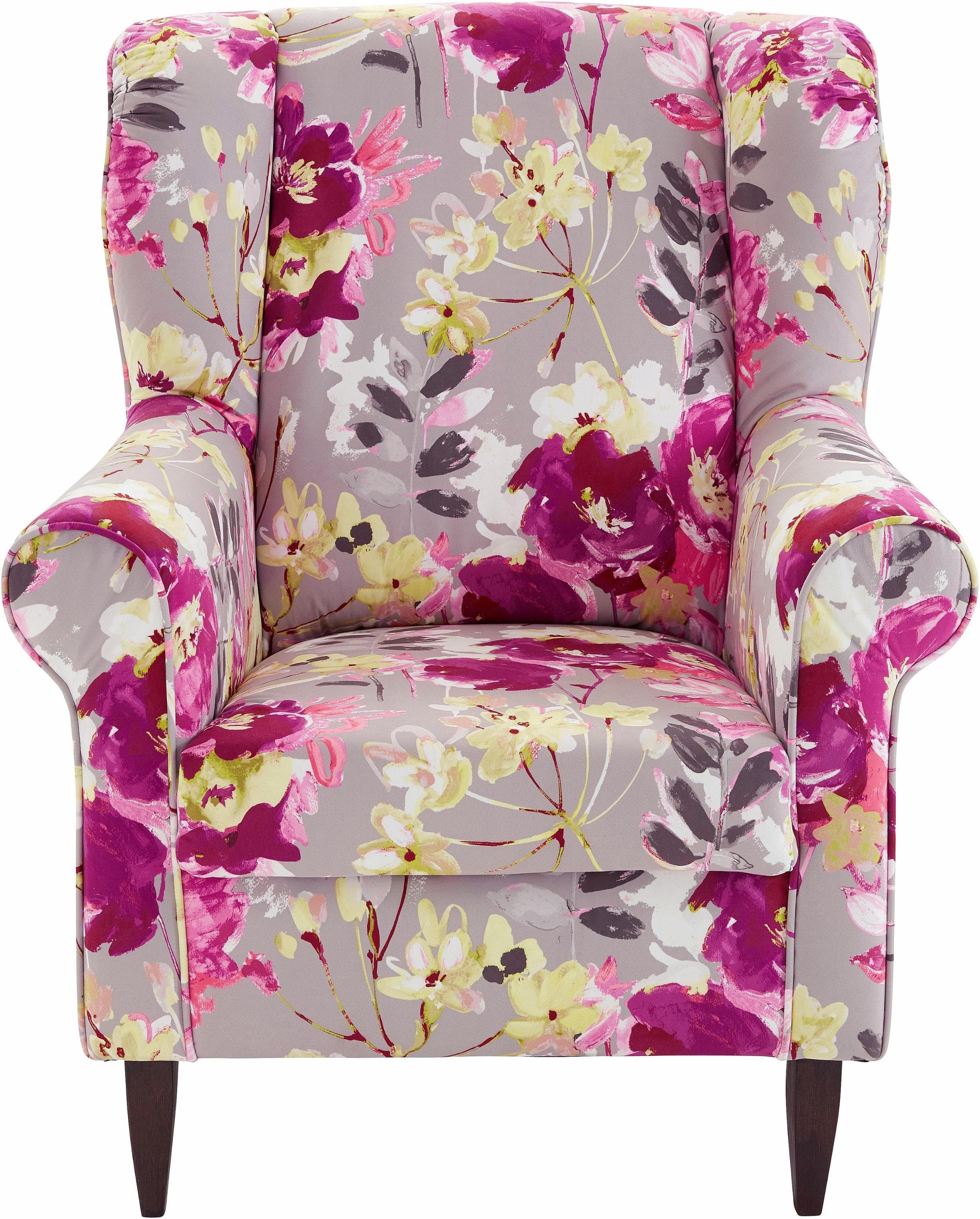 HOME AFFAIRE Ohrensessel Asino Bunt Grau Polyester
