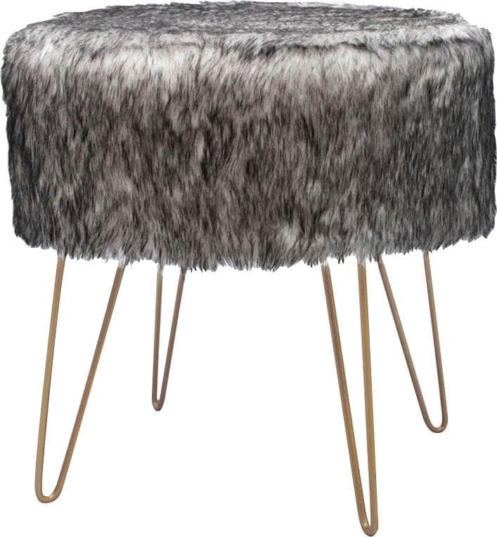 Moderner Rund Hocker aus Polyester, MDF, Eisen und Metall