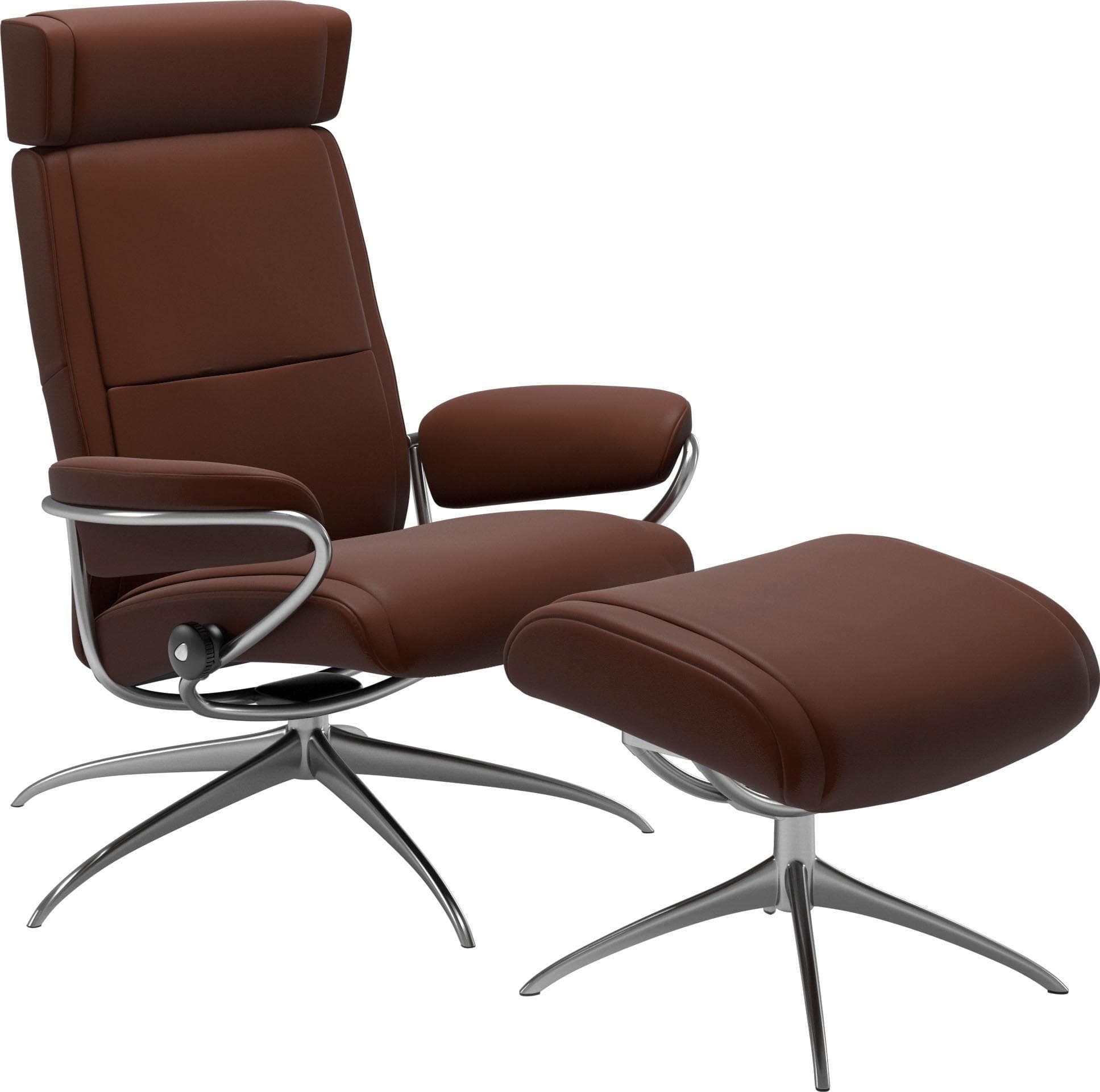 Stressless Relaxsessel Paris Braun Leder Batick mit Hocker