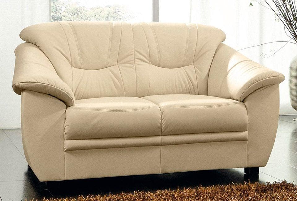 SIT & MORE 2-Sitzer Sofa Savona Creme Kunstleder