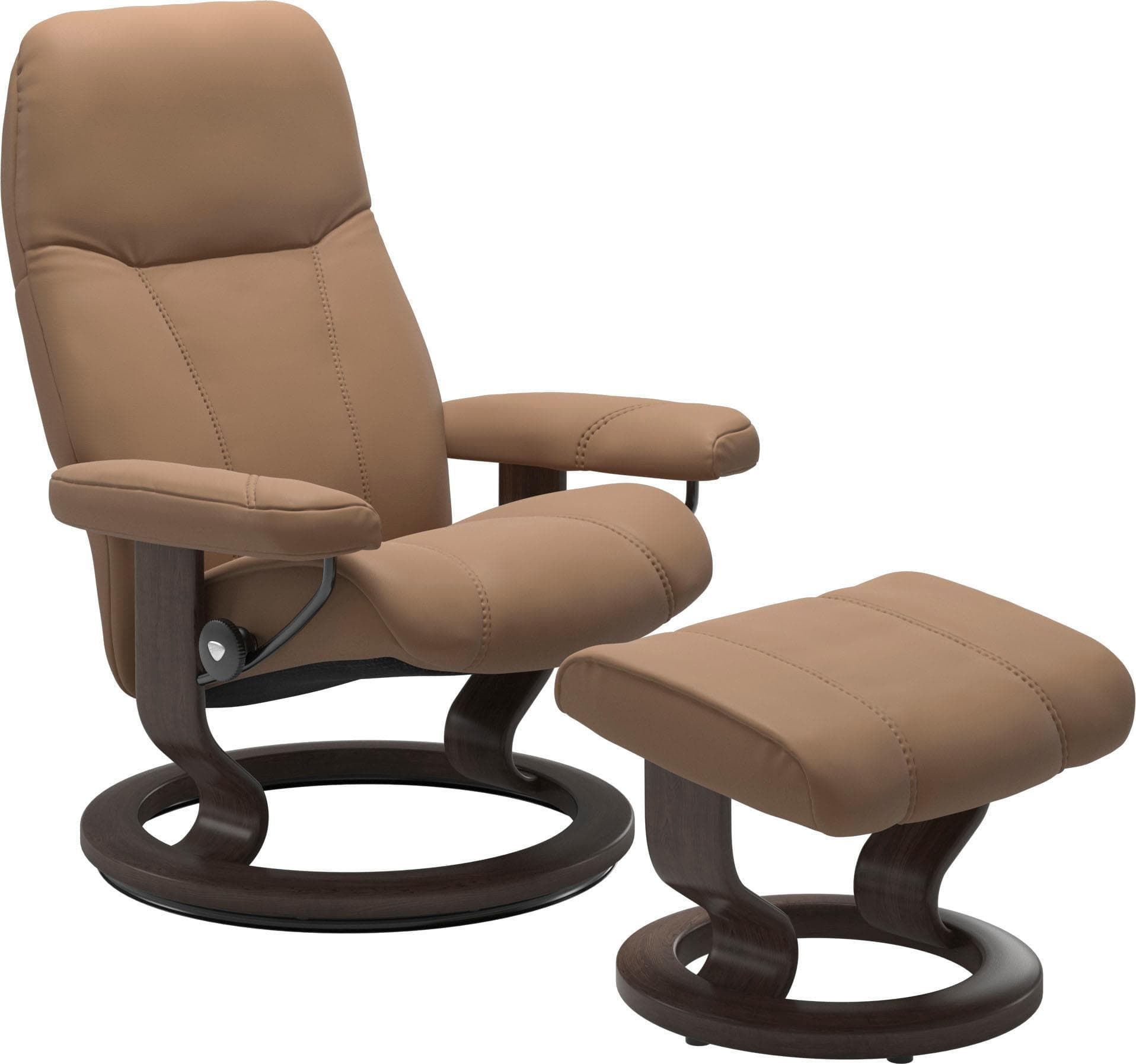 STRESSLESS Relaxsessel Consul Braun Leder mit Hocker