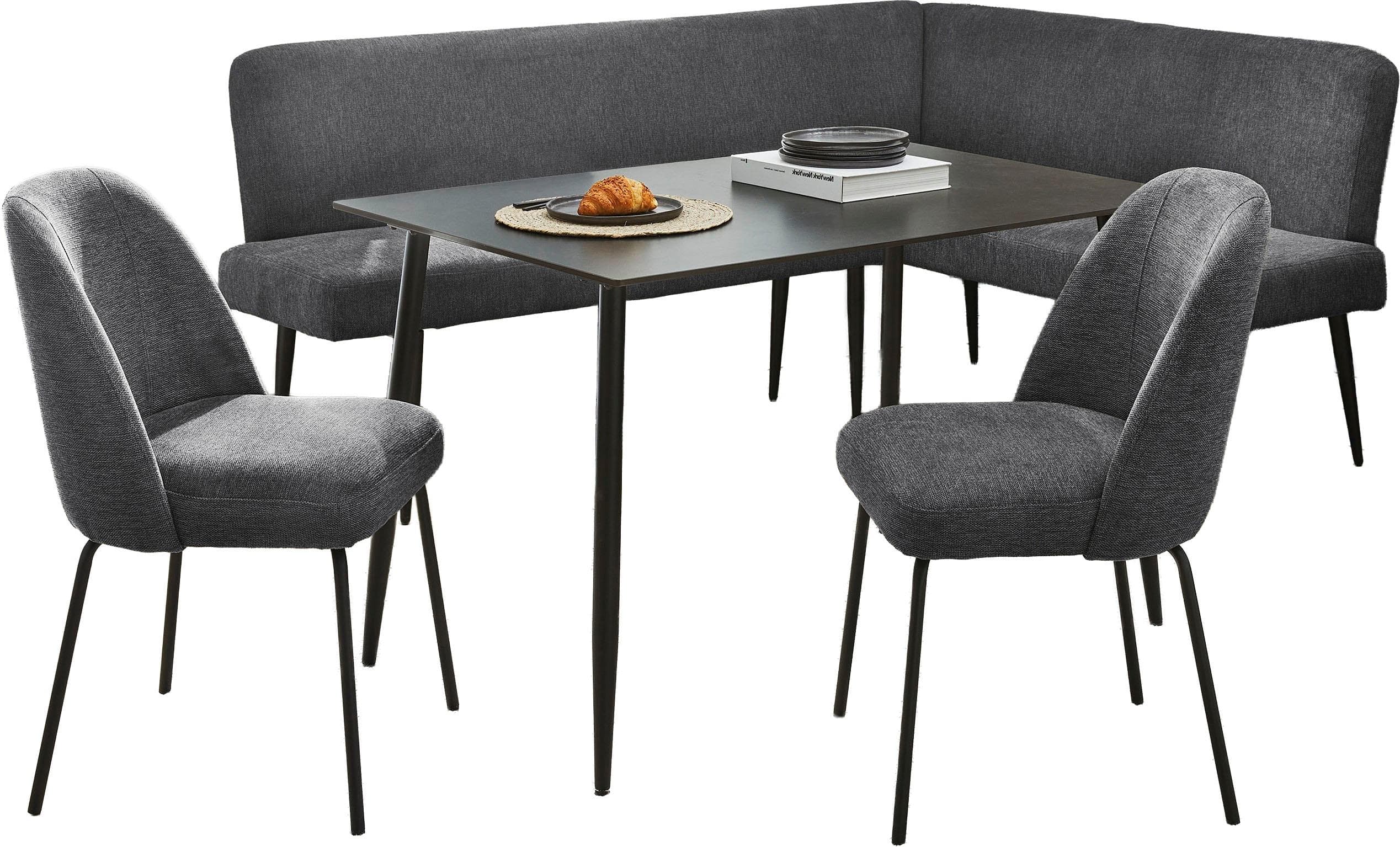 OTTO HOME Eckbankgruppe Melvin Tisch Schwarz Eckbank Anthrazit