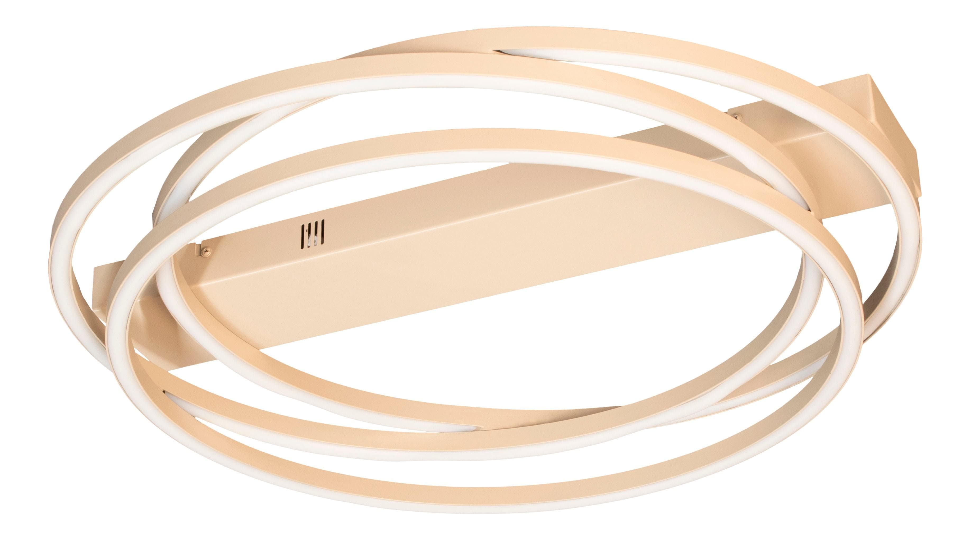 Fischer und Honsel LED-Deckenlampe Kiku Beige Metall CCT
