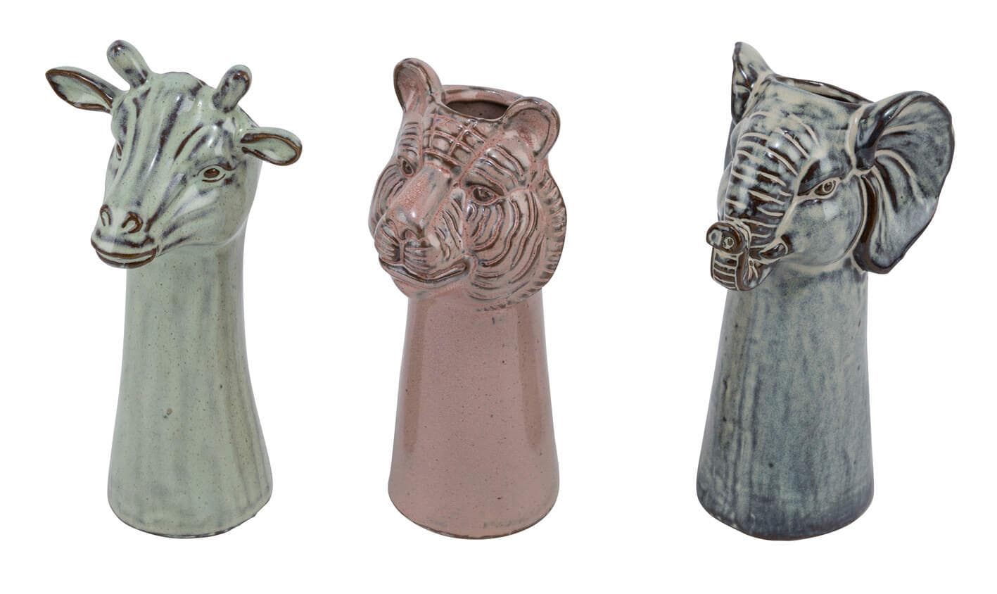 Vase ANIMALS Steingut Rosa