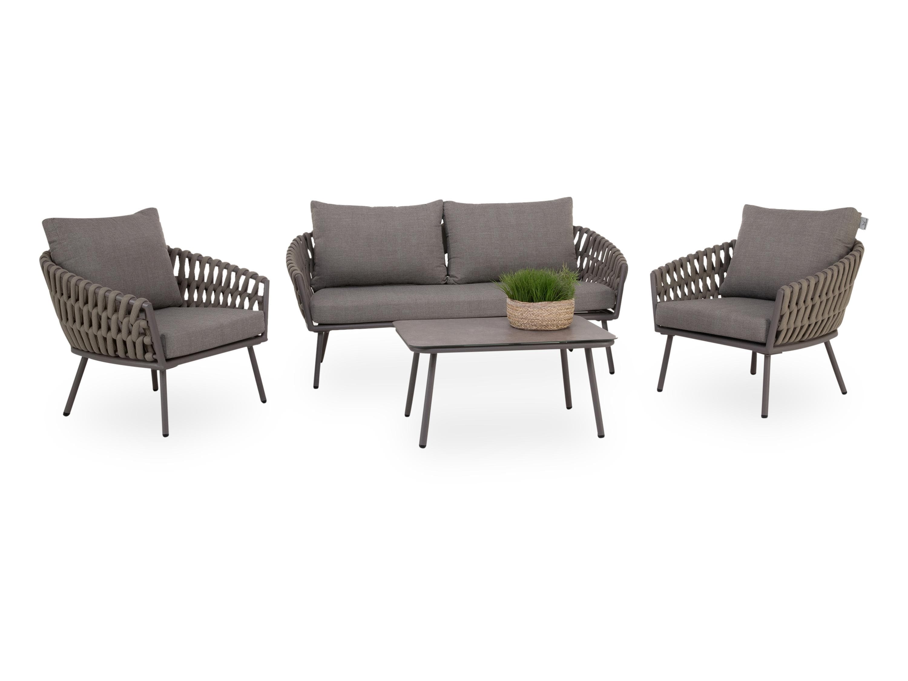 Sansibar Lounge-Set Cuxhaven Grau Modern