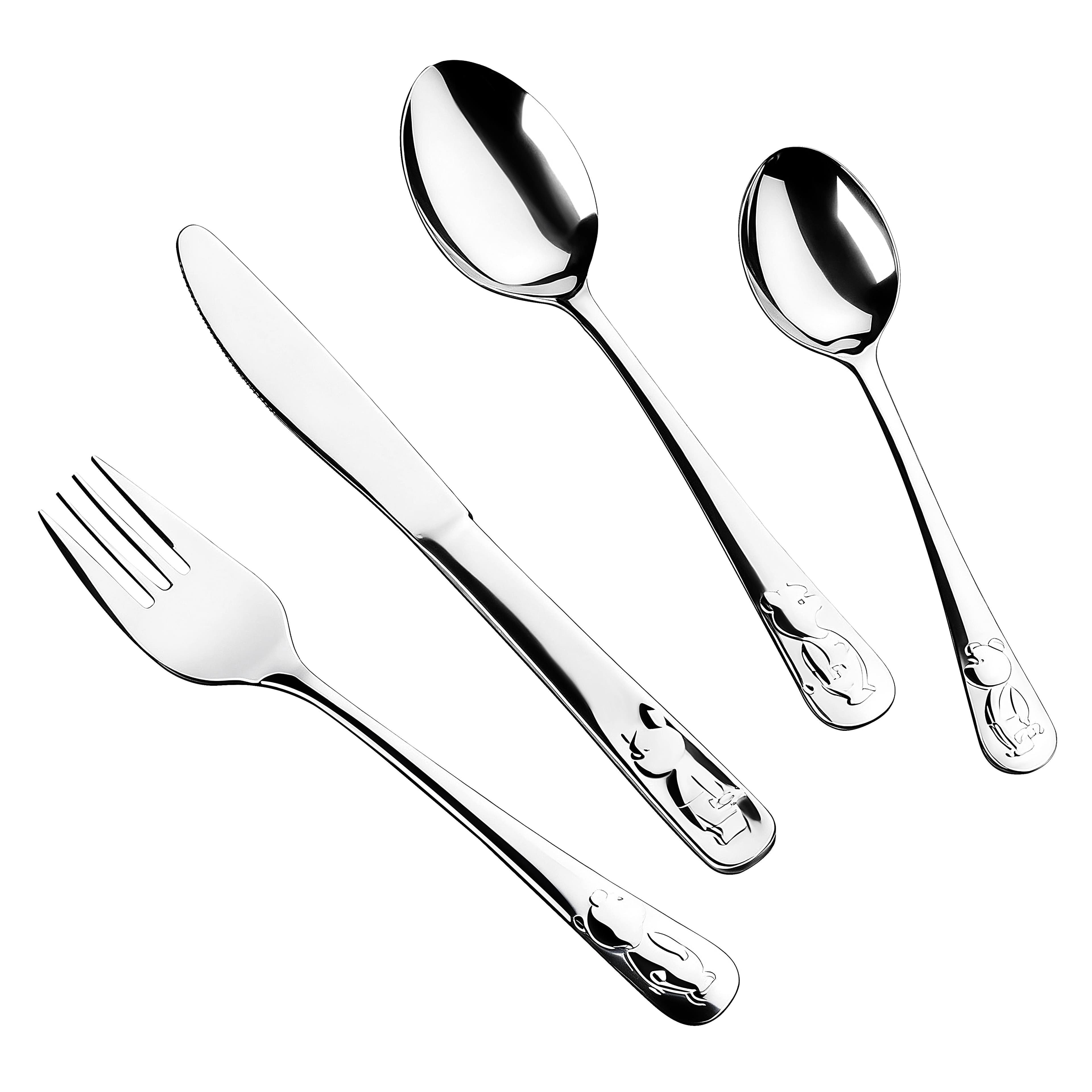 Kinderbesteck MICHELANGELO KIDS 4-teiliges Edelstahl 18/10 Silber