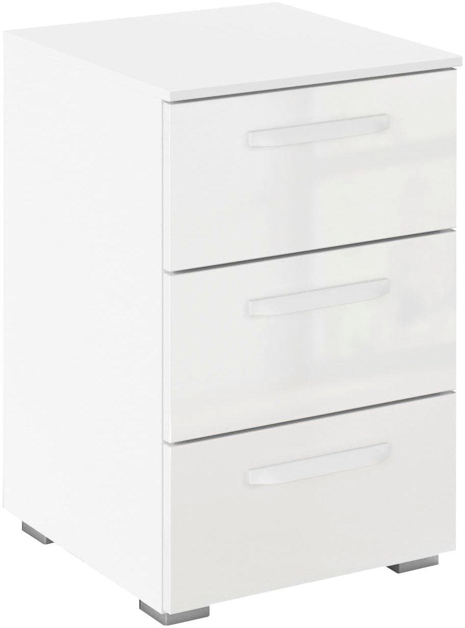 Nachtkommode RAUCH OTELI Alpinweiß Hochglanz 3 Schubladen