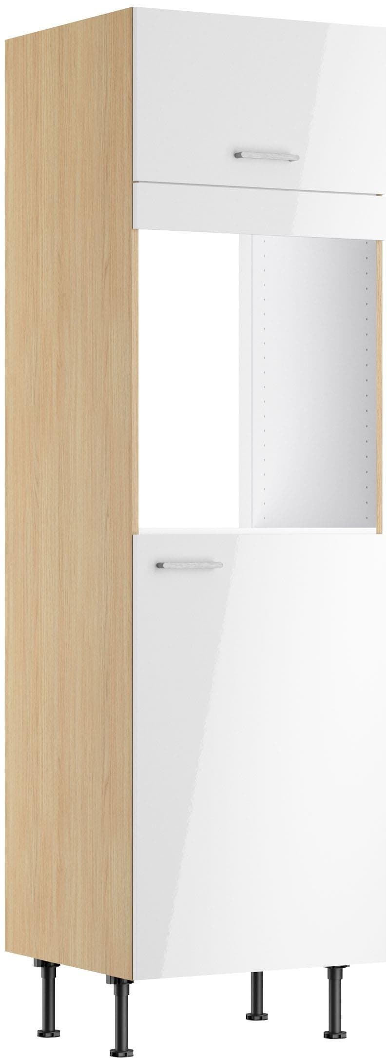 Backofen/Kühlumbauschrank KS-Lucy weiß glanz Eiche hell