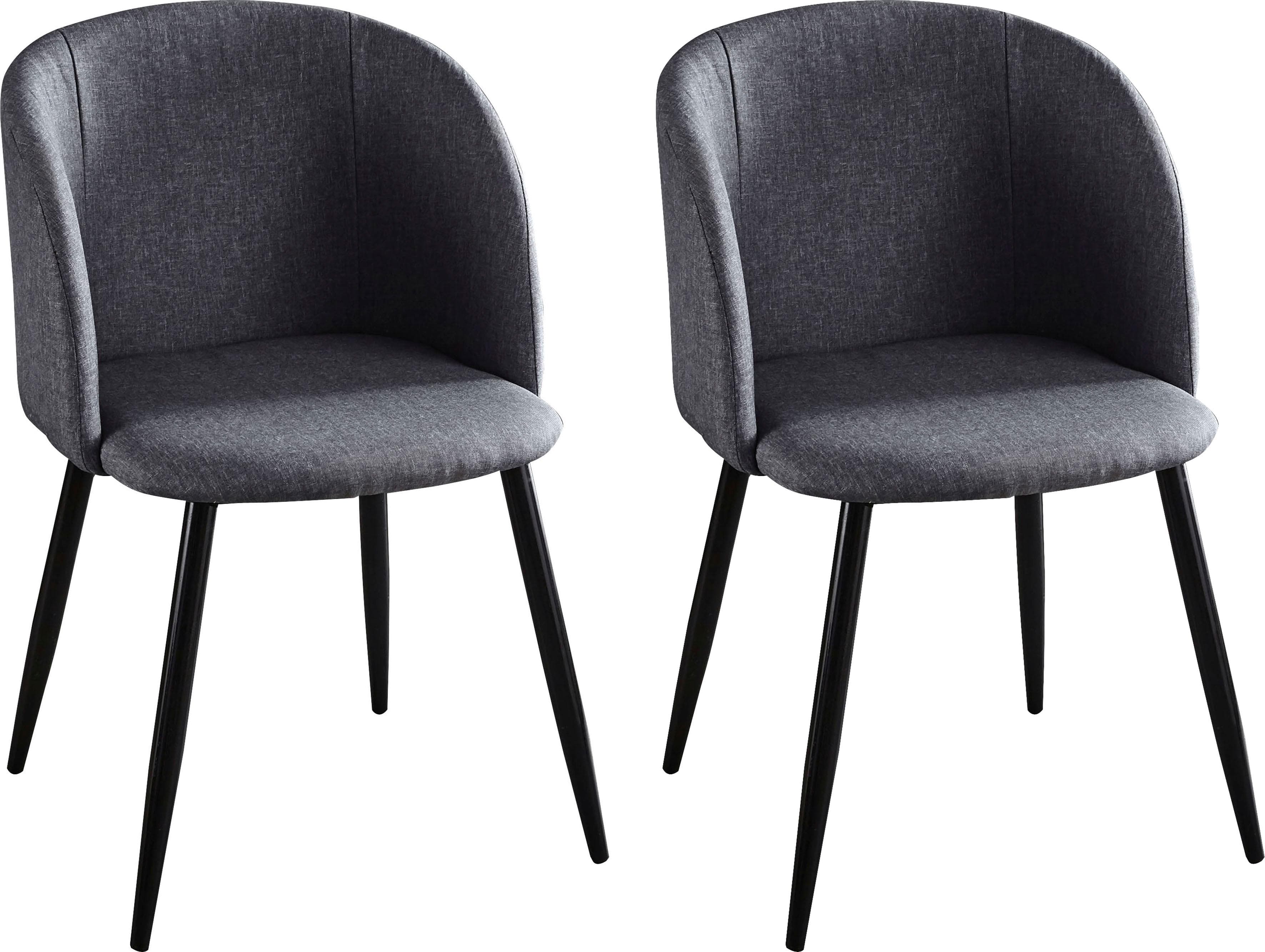 Polsterstuhl Marla MÖBILIA dunkelgrau/schwarz mit Armlehnen