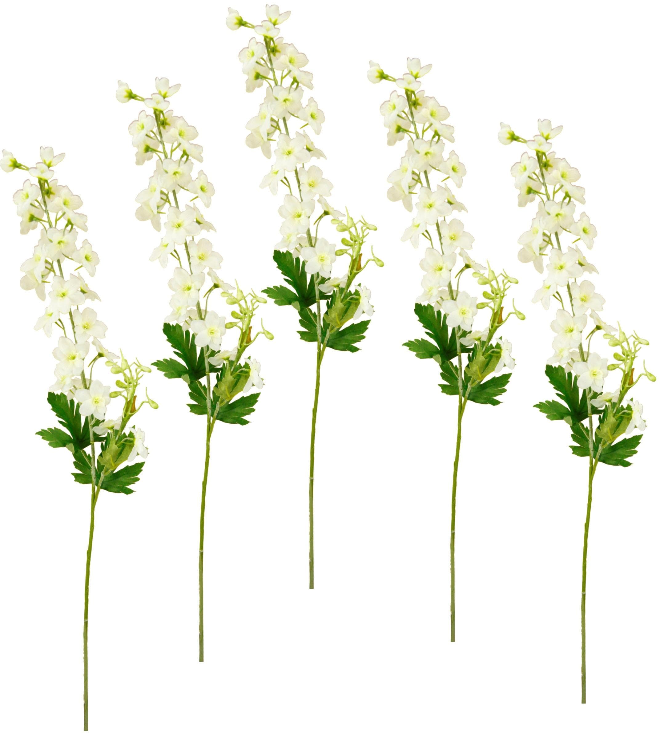 Kunstblume I.GE.A. Delphinium weiß 5er Set 75cm