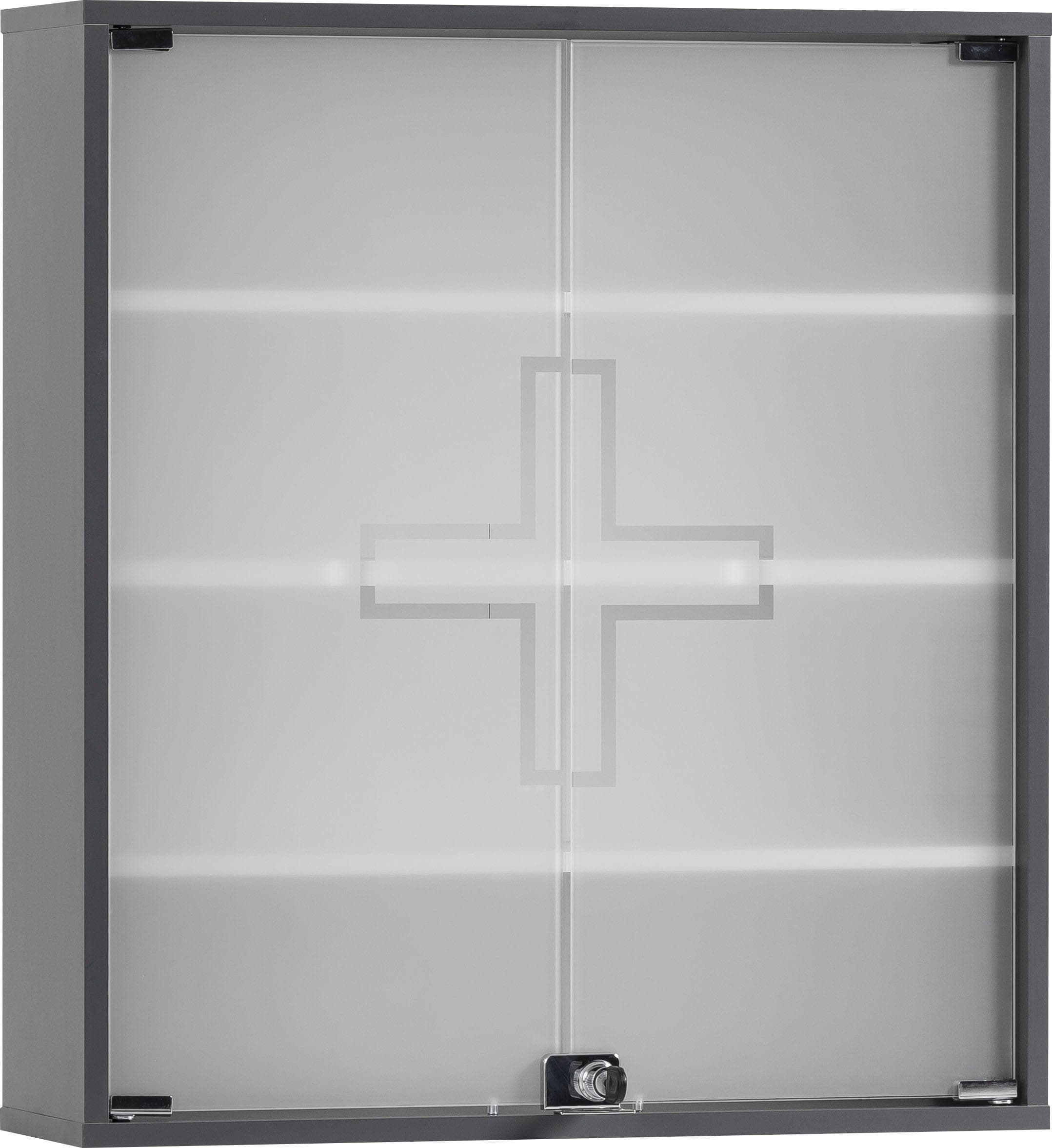 Schildmeyer Medizinschrank Wido Anthrazit mit Glastüren