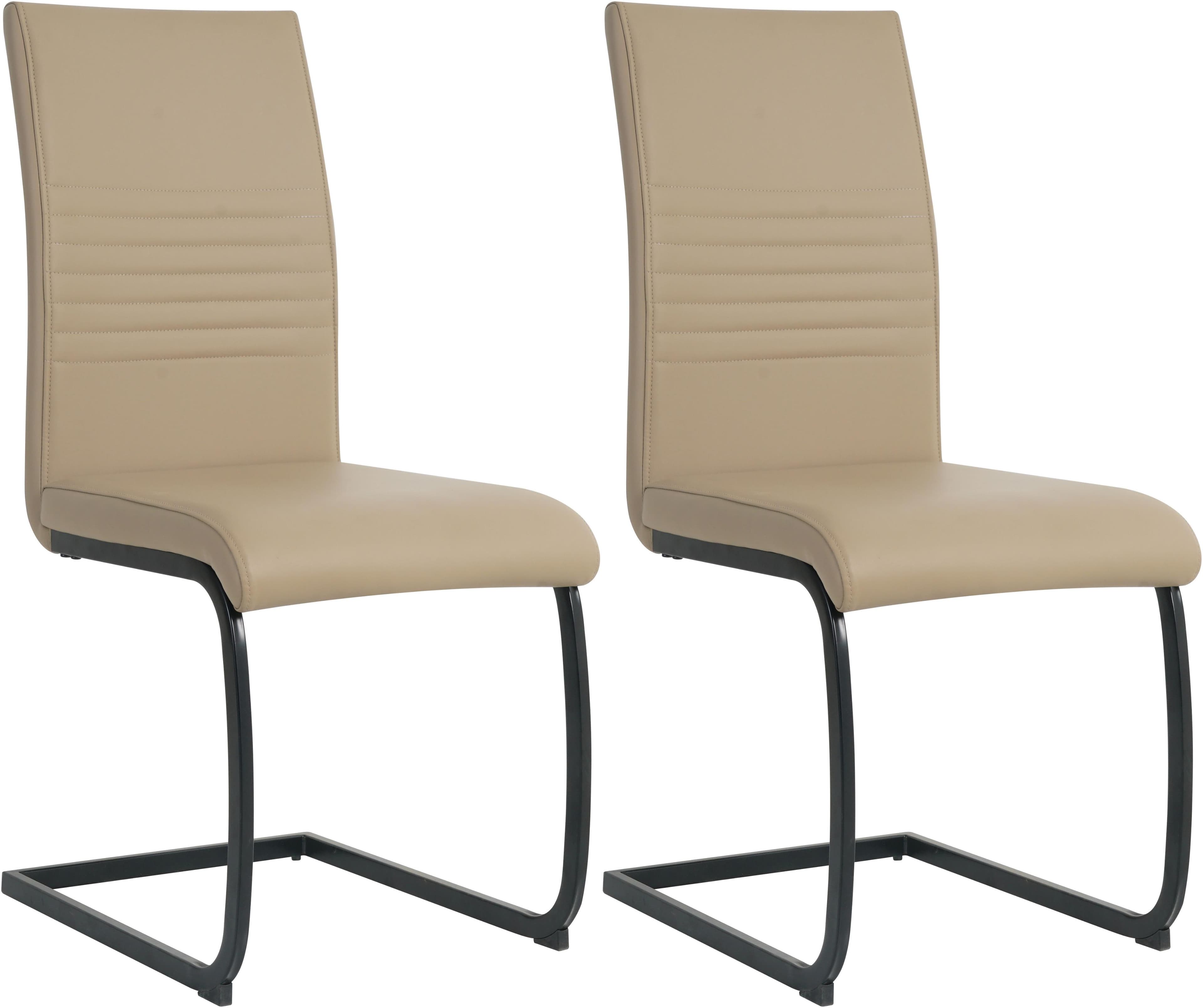 Freischwinger INOSIGN 2er-Set Kunstleder Taupe Schwarz