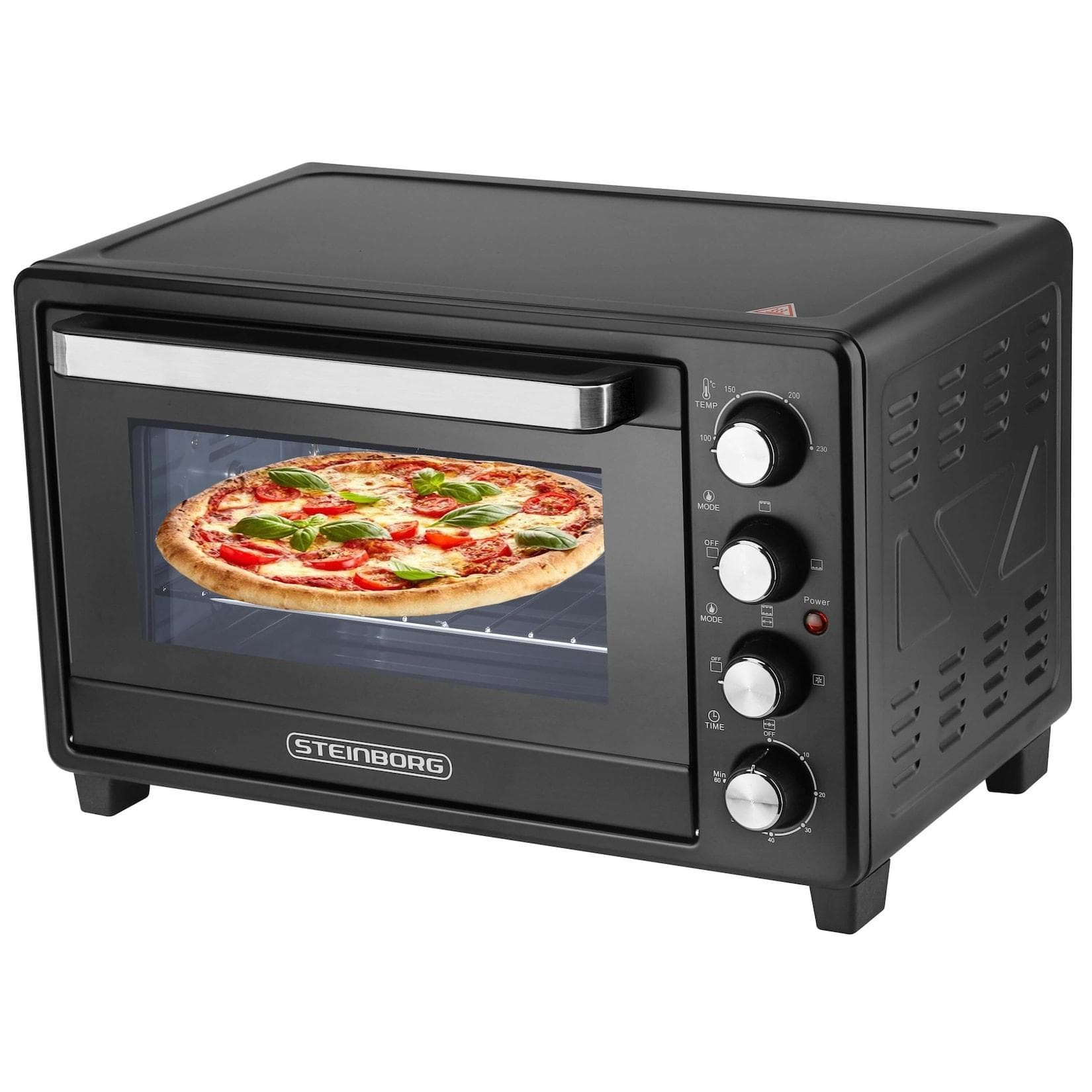 Steinborg Minibackofen Pizzaofen 35L 1600W Schwarz