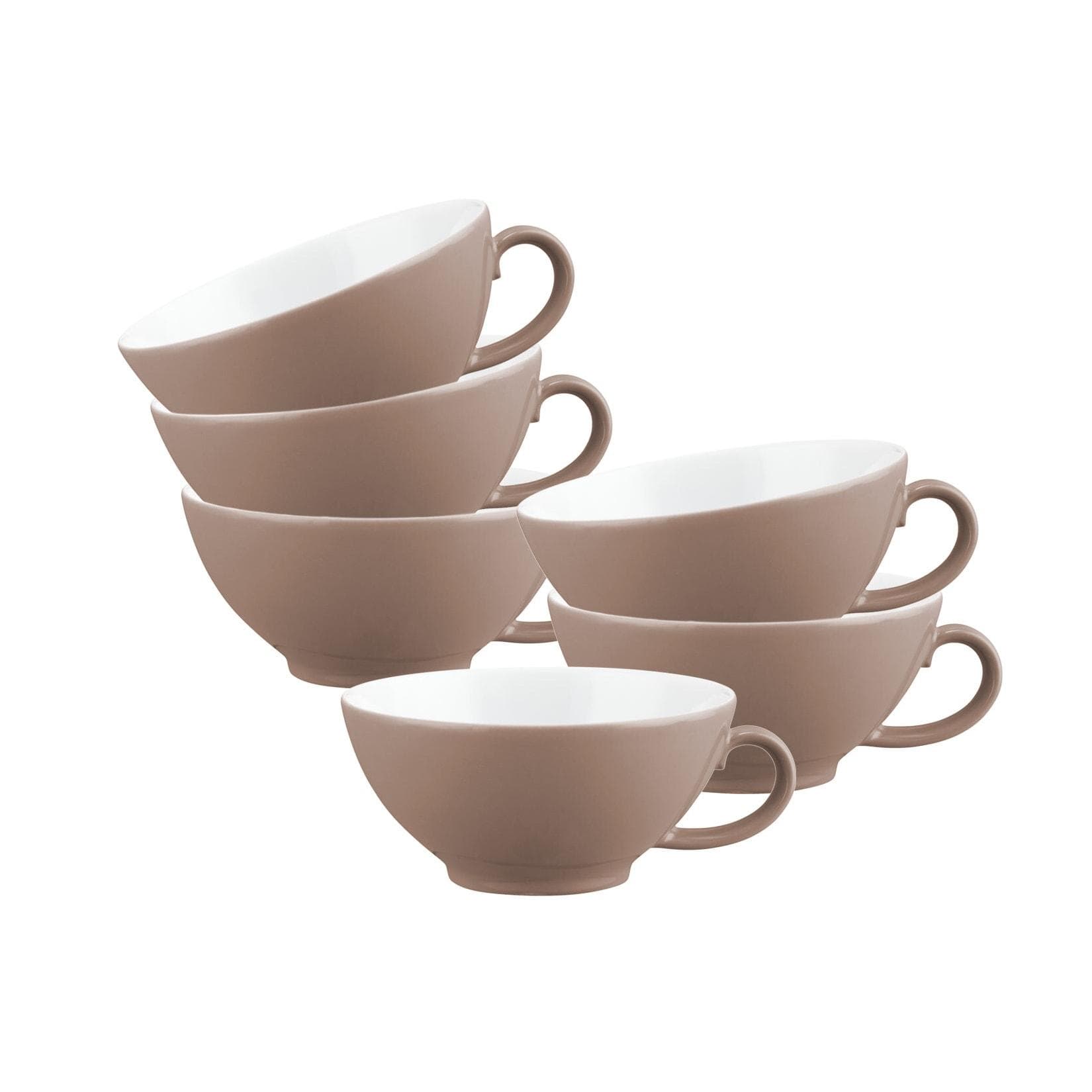 Seltmann Weiden Teetassen Liberty Pure Colors 6er Set Braun Porzellan