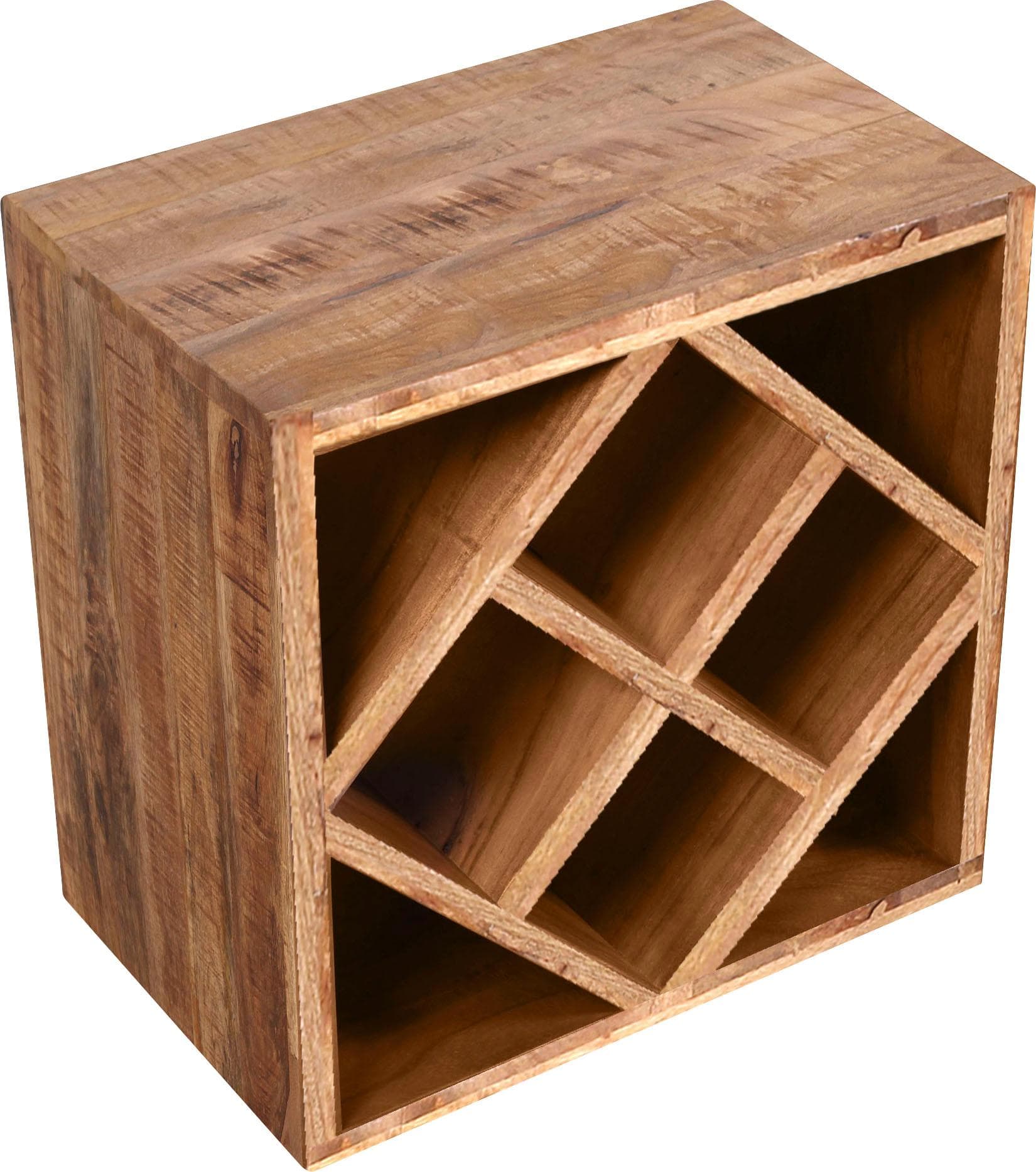 Weinregal HOME AFFAIRE Massivholz Akazie Natur 8 Flaschen