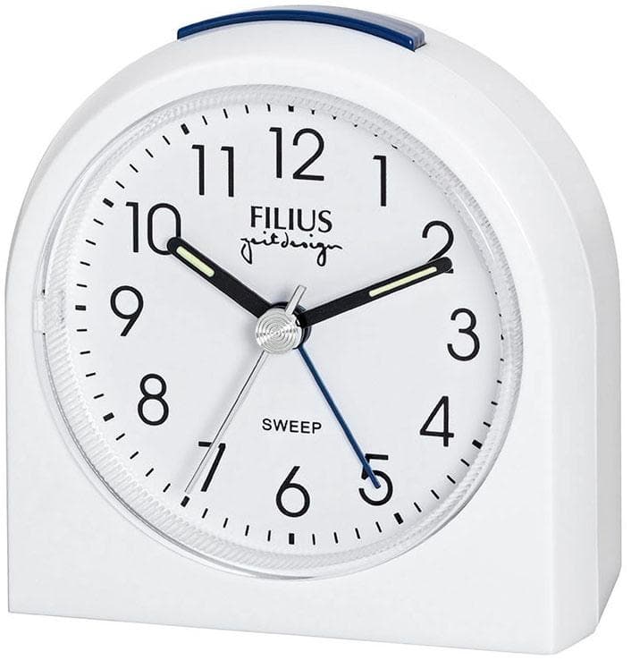 Quarzwecker FILIUS ZEITDESIGN weiß mit Leuchtzeiger
