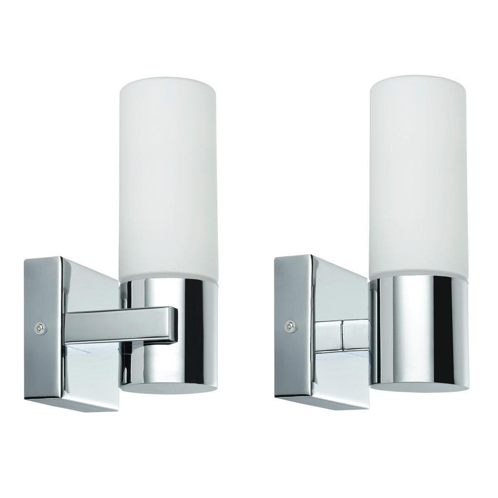 Paulmann LED Wandleuchte Gemini IP44 Chrom Satin Metall Glas 2er Pack