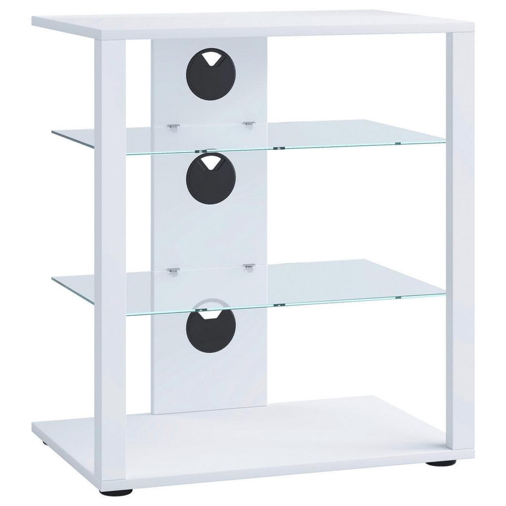 VCM Hifi Möbel Rack Folas Weiß Glasböden