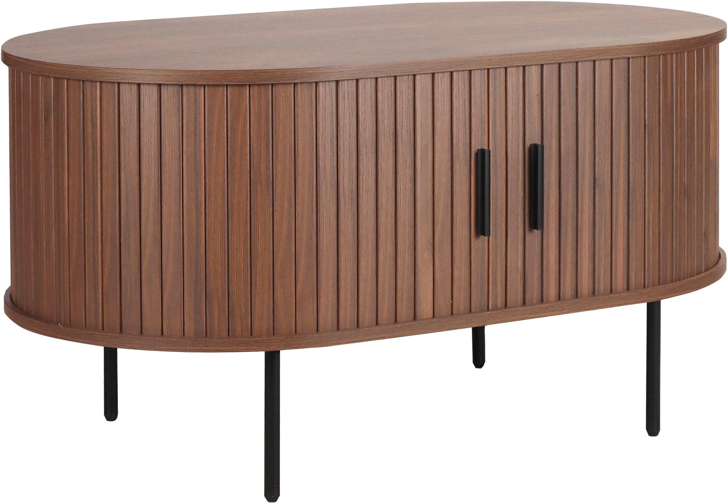 Couchtisch HOME AFFAIRE Schwarz Walnuss 2 Schiebetüren