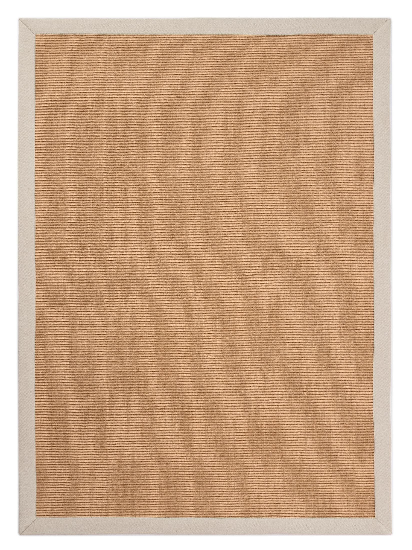 CarpetFine Sisalteppich Beige mit Bordüre Handgewebt