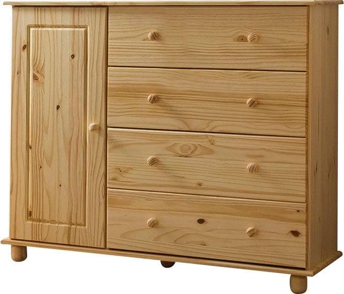 MÖBILIA Kommode Chur Massivholz Beige 4 Schubladen