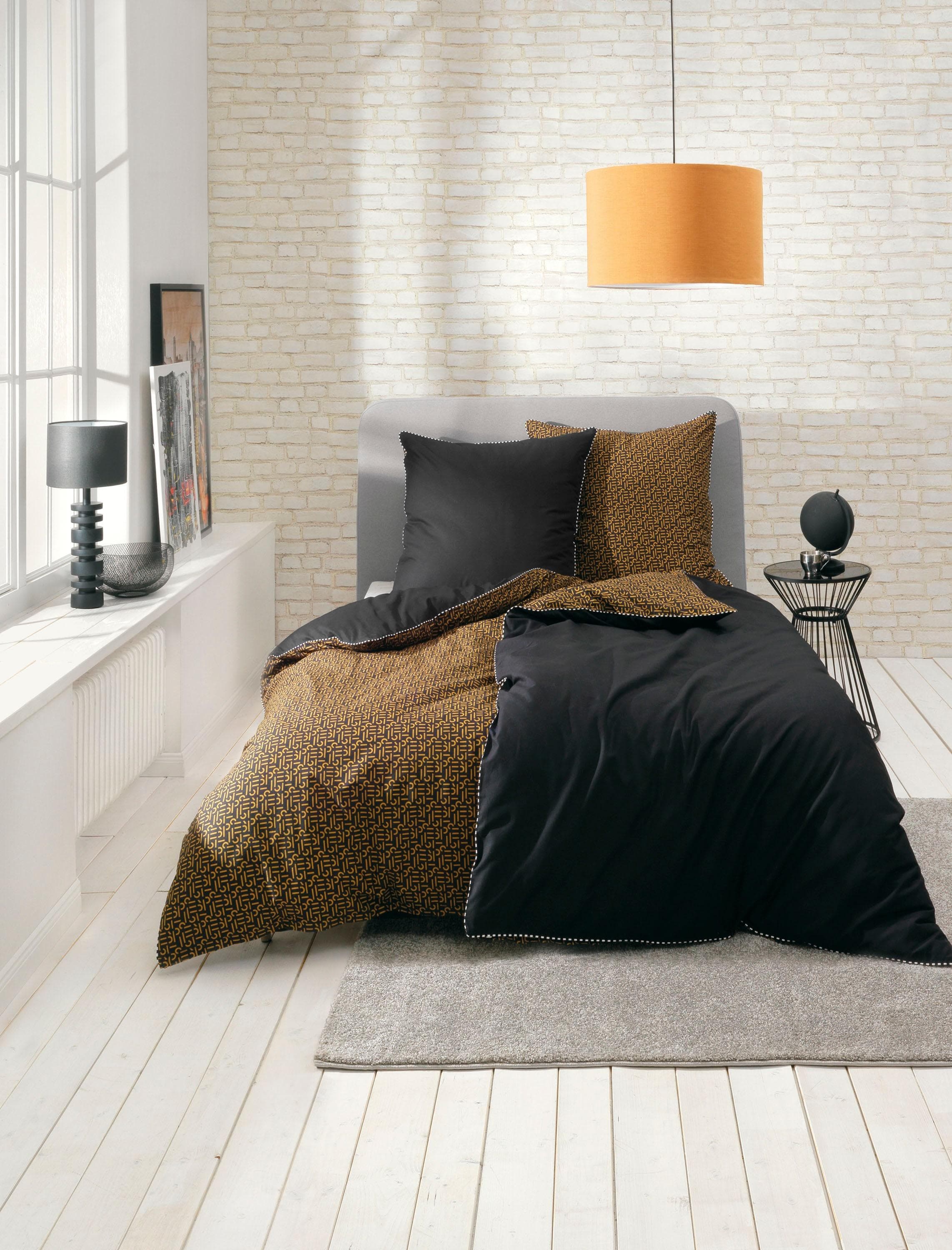 Wendebettwäsche ESPRIT Scatter Schwarz Orange