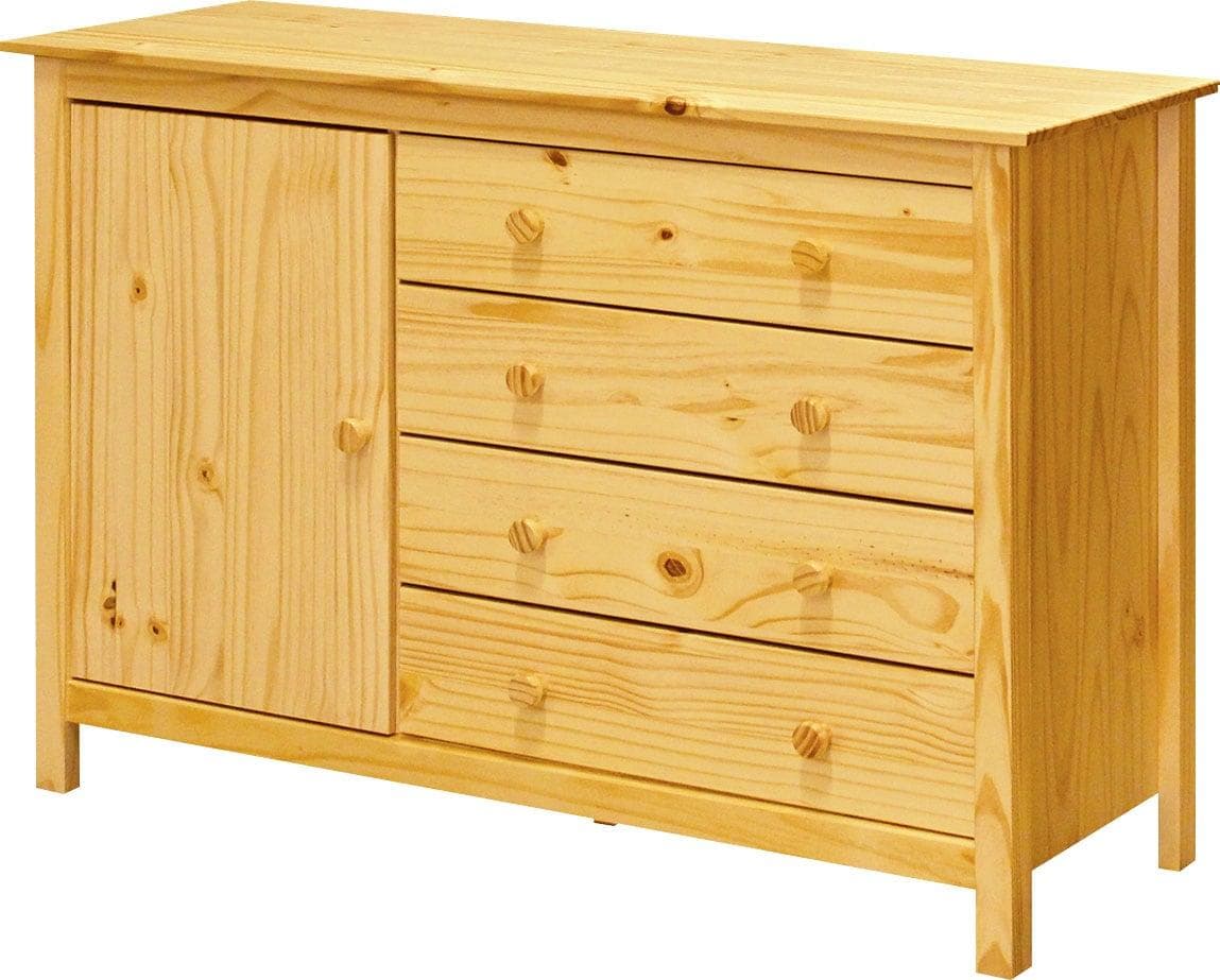MÖBILIA Kommode Massivholz Kiefer Beige Natur 4 Schubladen