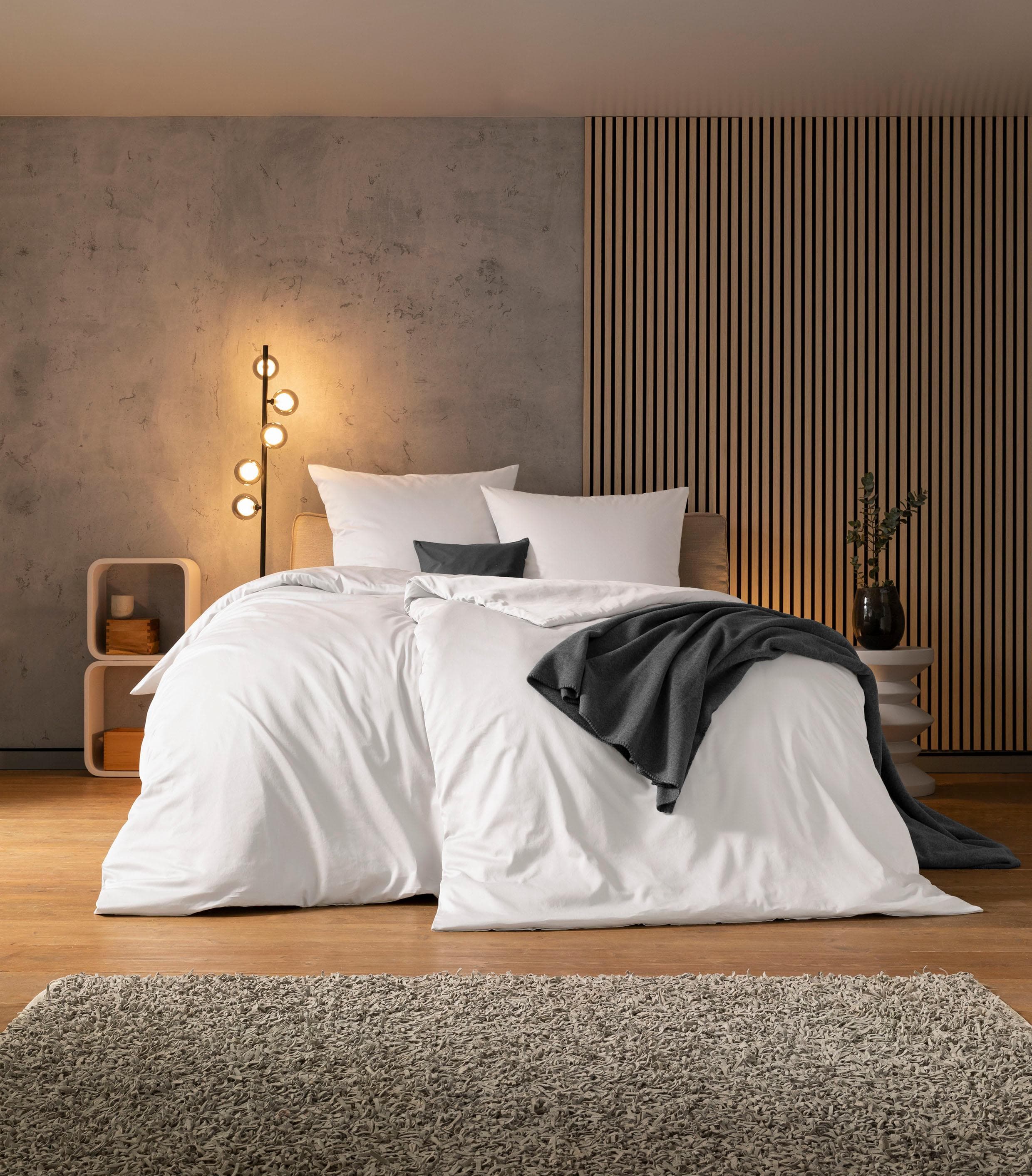 Estella Bettwäsche Valetta Mako-Satin 2-teilig Weiß