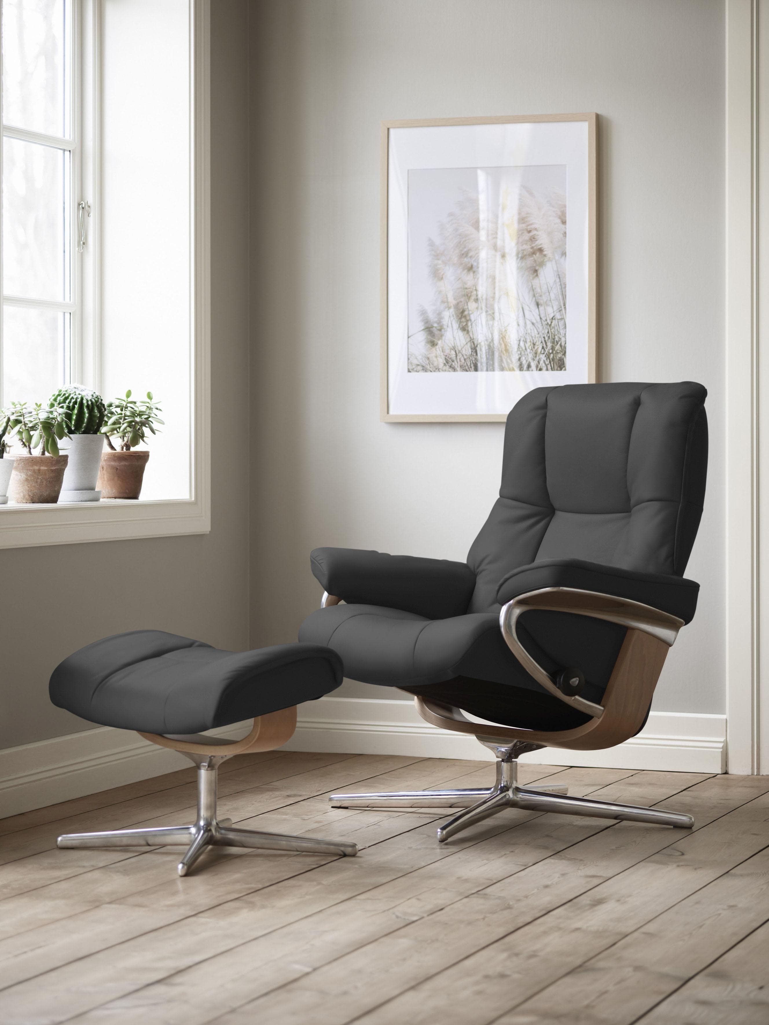 STRESSLESS Relaxsessel Mayfair Grau Microfaser mit Hocker