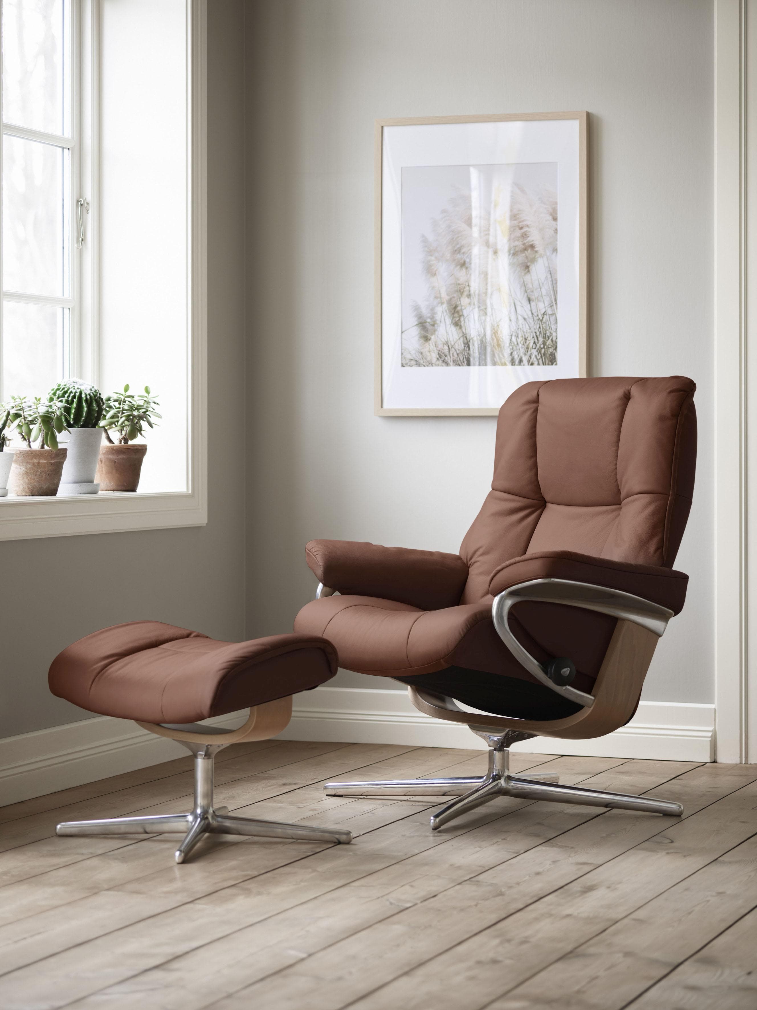 STRESSLESS Relaxsessel Mayfair copper PALOMA Leder mit Hocker