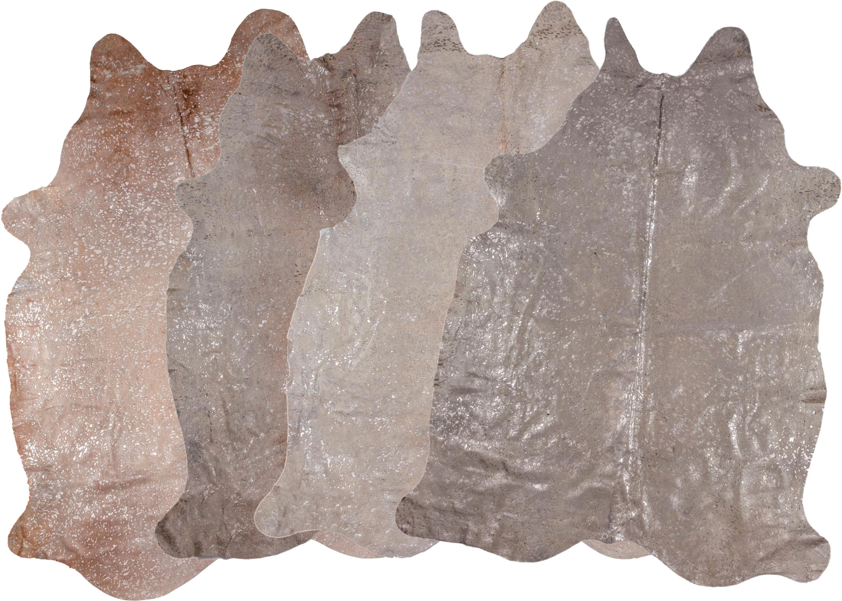 LUXOR living Fellteppich Rinderfell Deluxe 160x240cm Beige/Silber