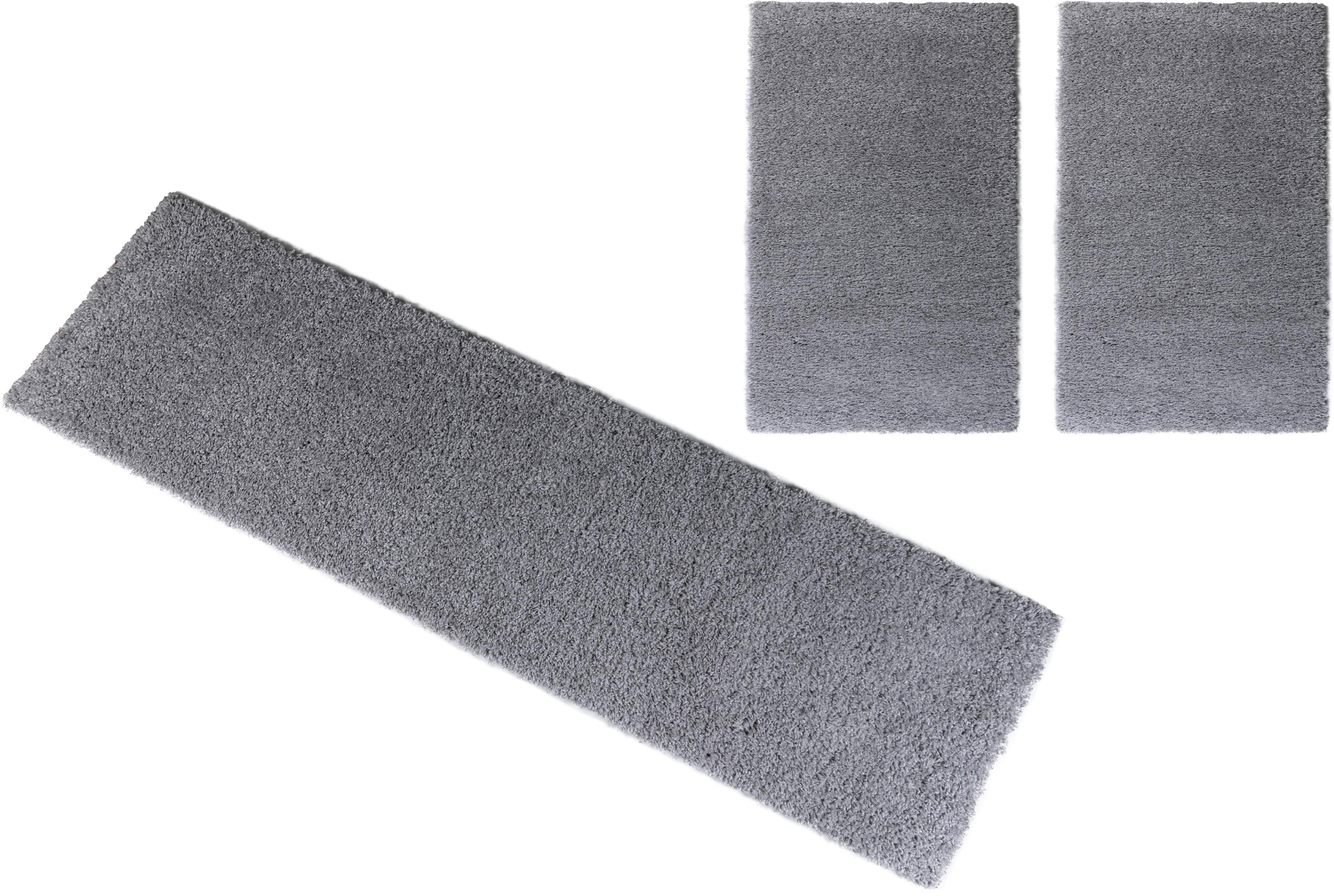OTTO home Bettumrandung Viva 3-tlg. Hellgrau Hochflor