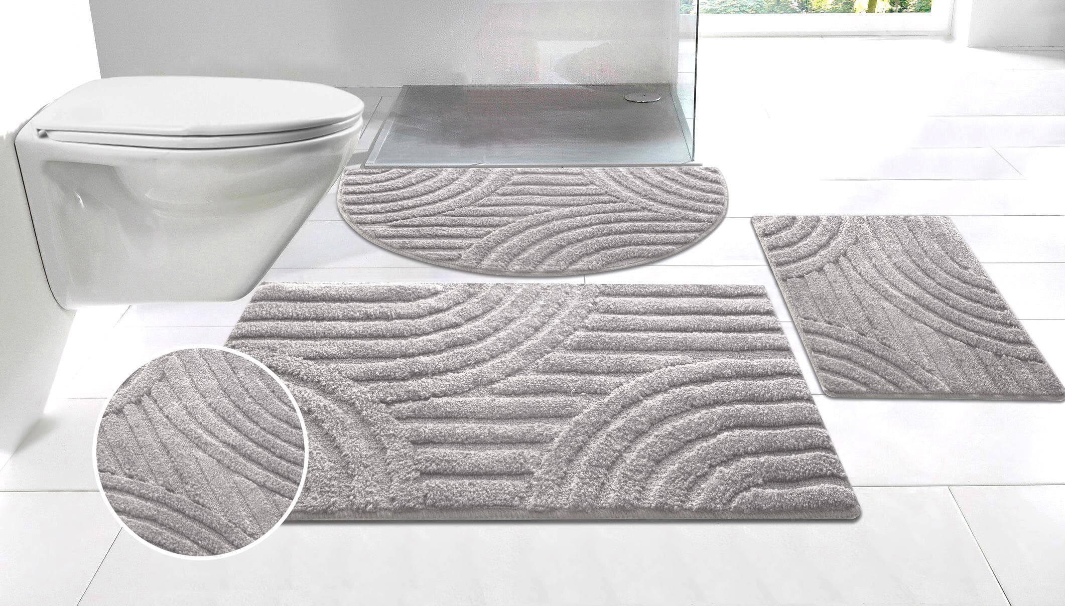 Badematte MY HOME Regona Scandi Grau Hoch-Tief-Effekt