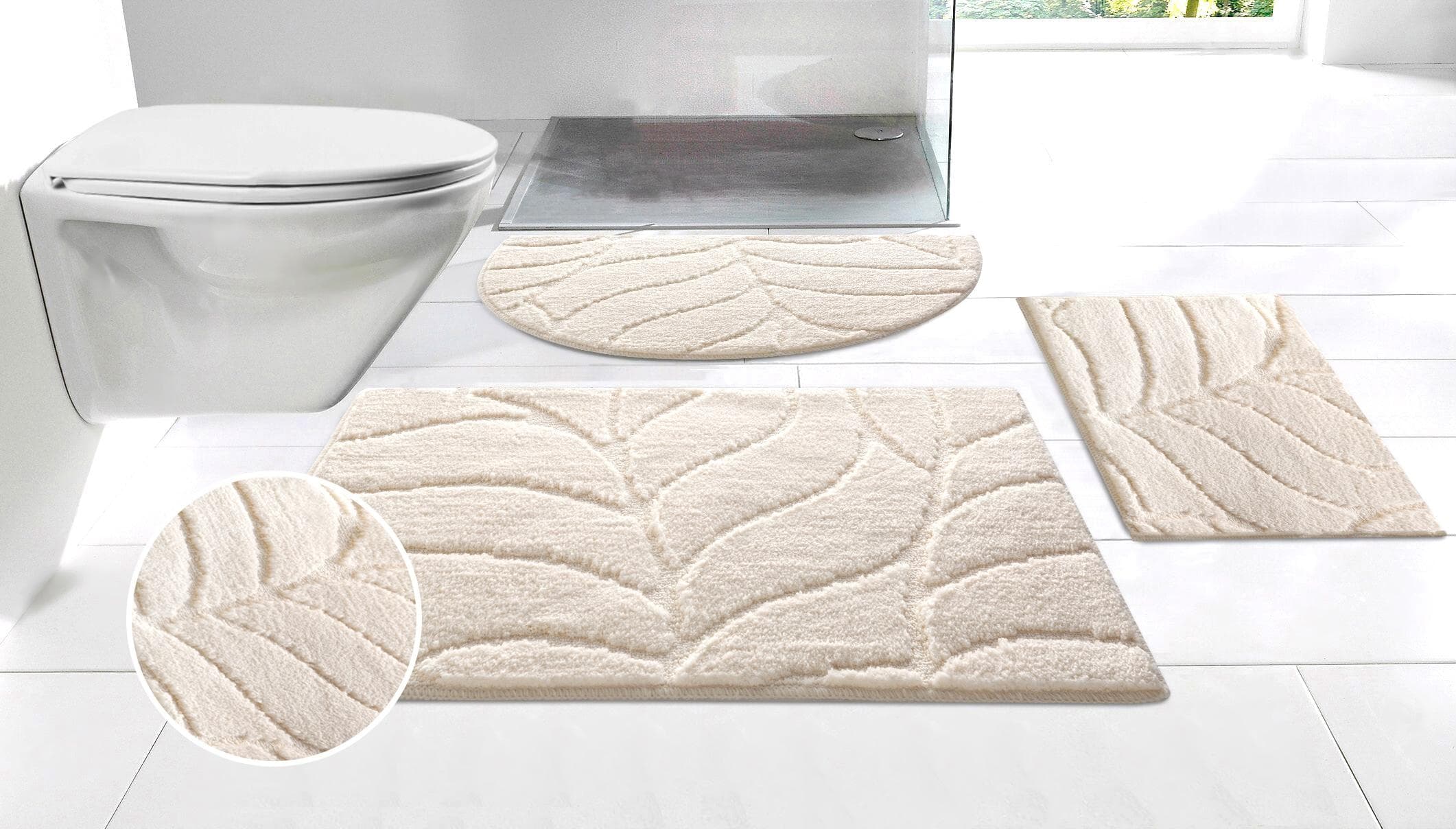 Badematte MY HOME Epense Blatt-Motiv Hoch-Tief-Effekt