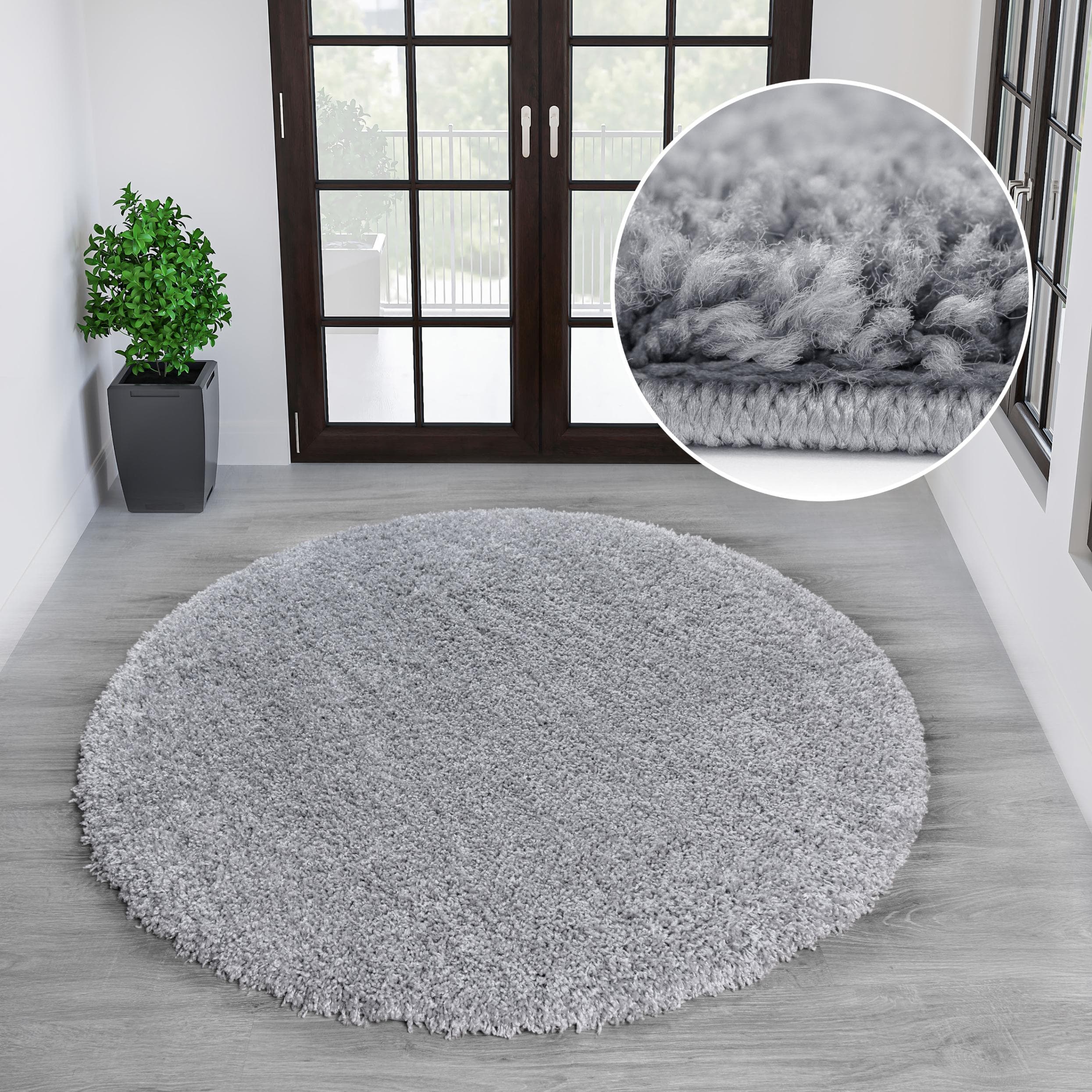 OTTO HOME Shaggy 30 Teppich Rund Grau 190cm Hochflor