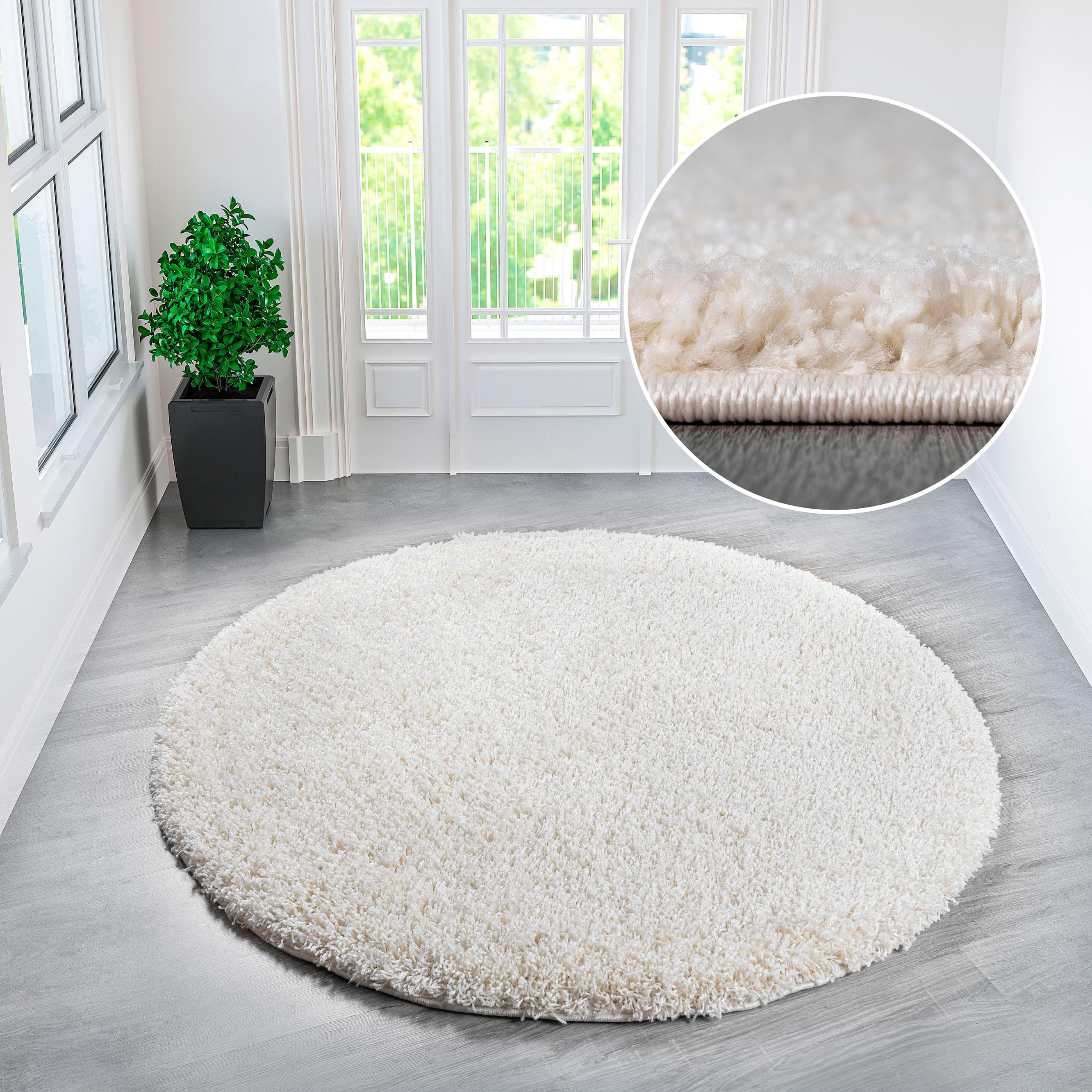 OTTO HOME Shaggy 30 Teppich Rund Beige 190 cm