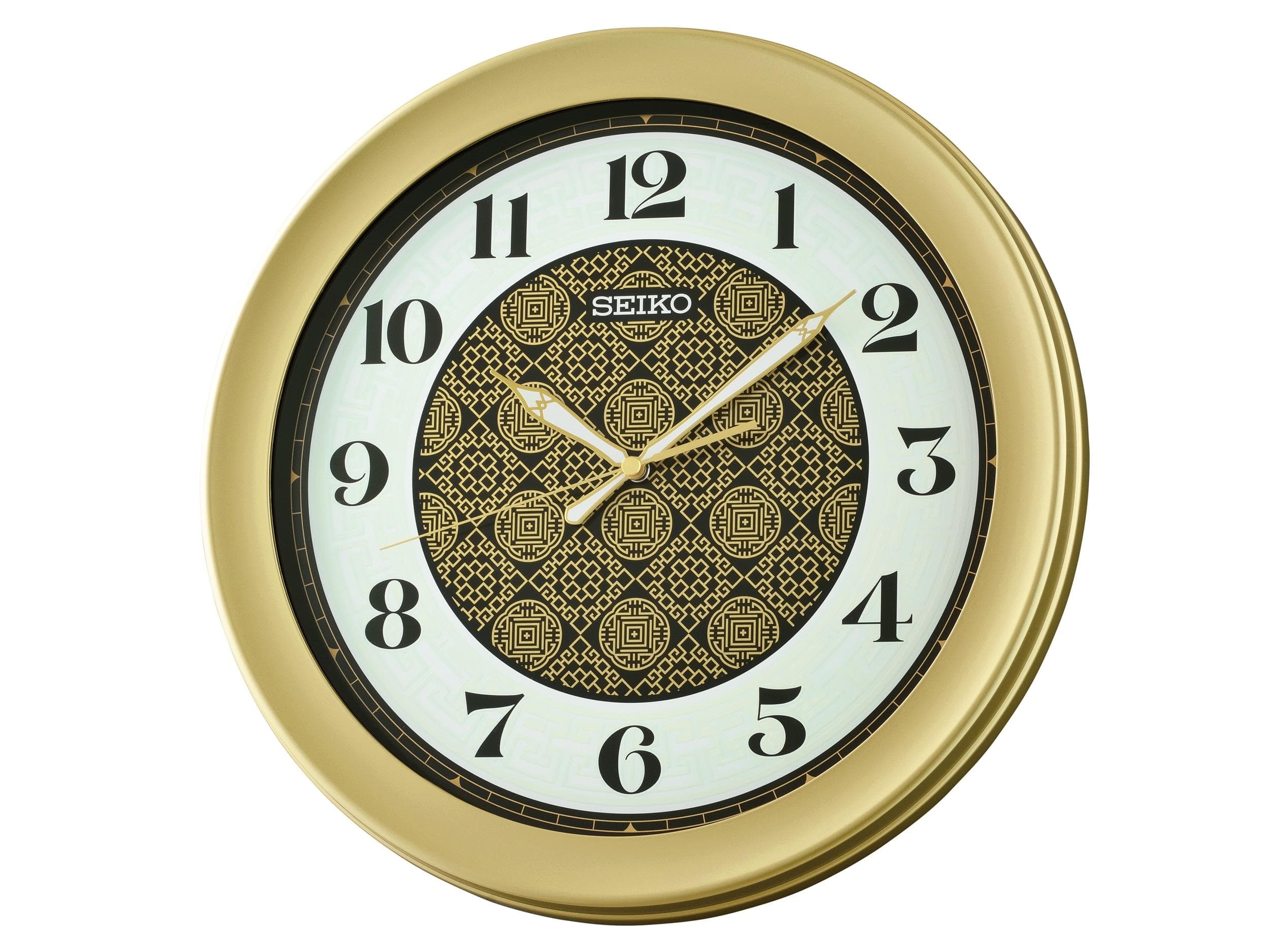 Seiko Wanduhr Goldfarben Quarzuhr Durchlaufende Sekunde