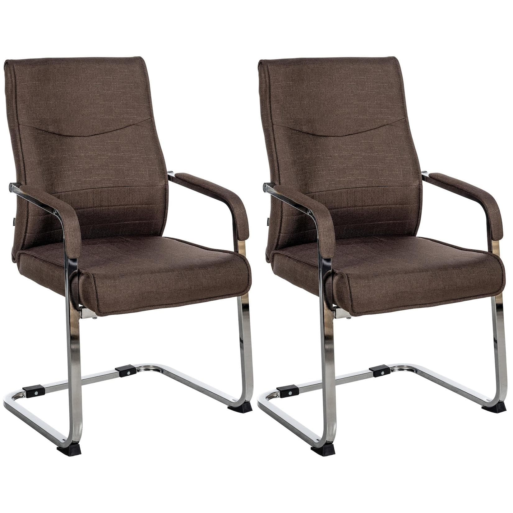 CLP 2er Set Besucherstuhl Hobart Ergonomisch Kunstleder Chrom