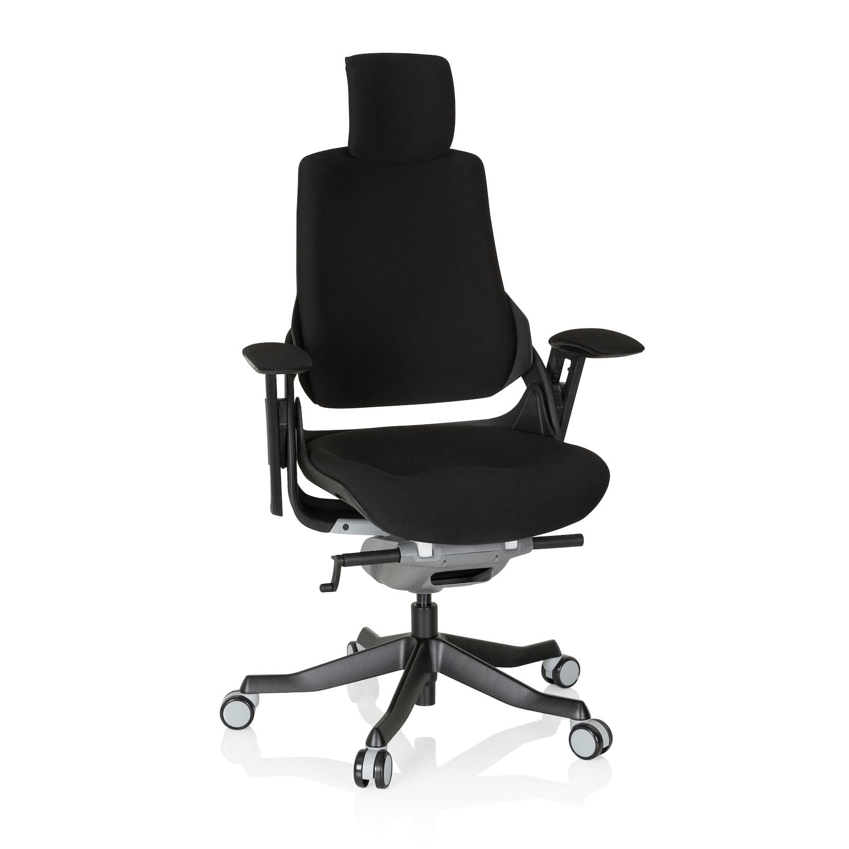 hjh OFFICE Profi Bürostuhl SPEKTRE BLACK Stoff mit Armlehnen höhenverstellbar